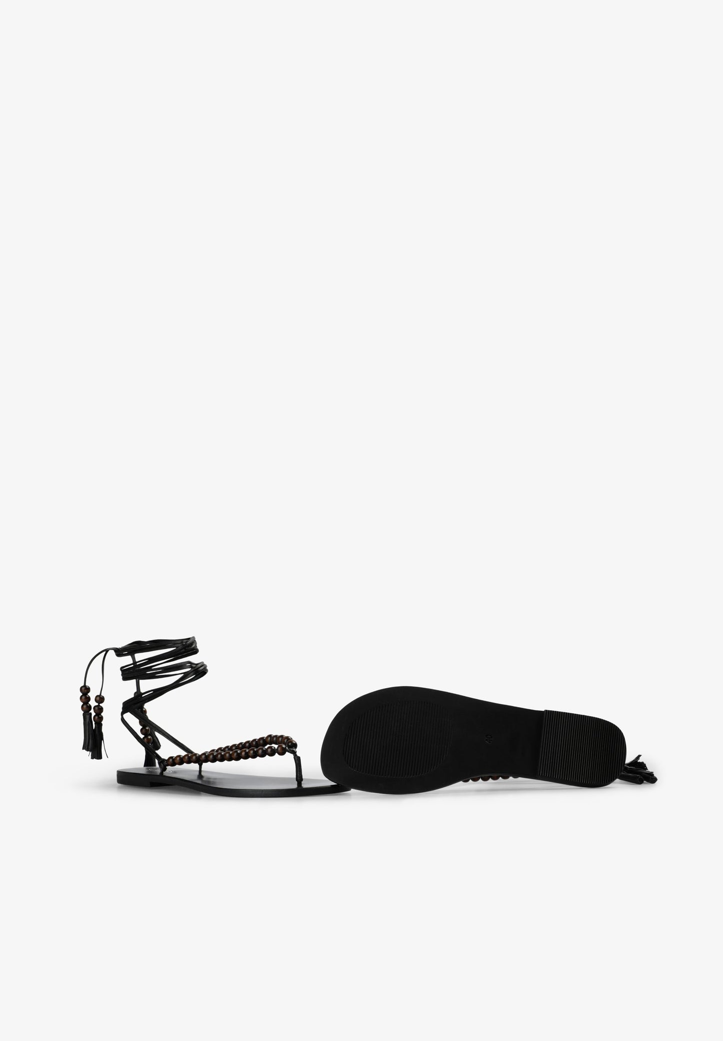 SANDALES CUIR PERLES