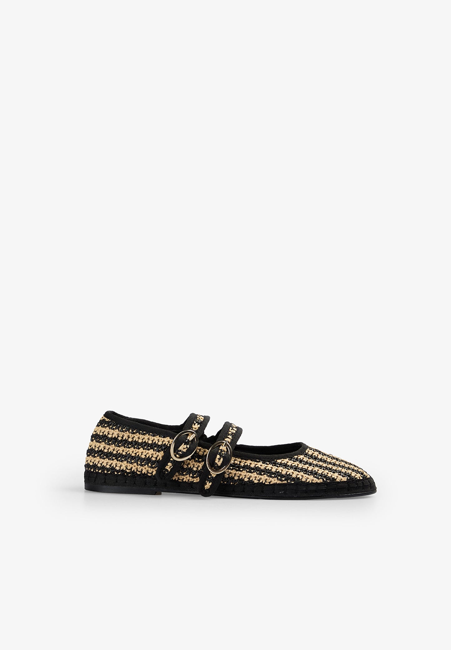CONTRAST BRAIDED BALLET FLATS
