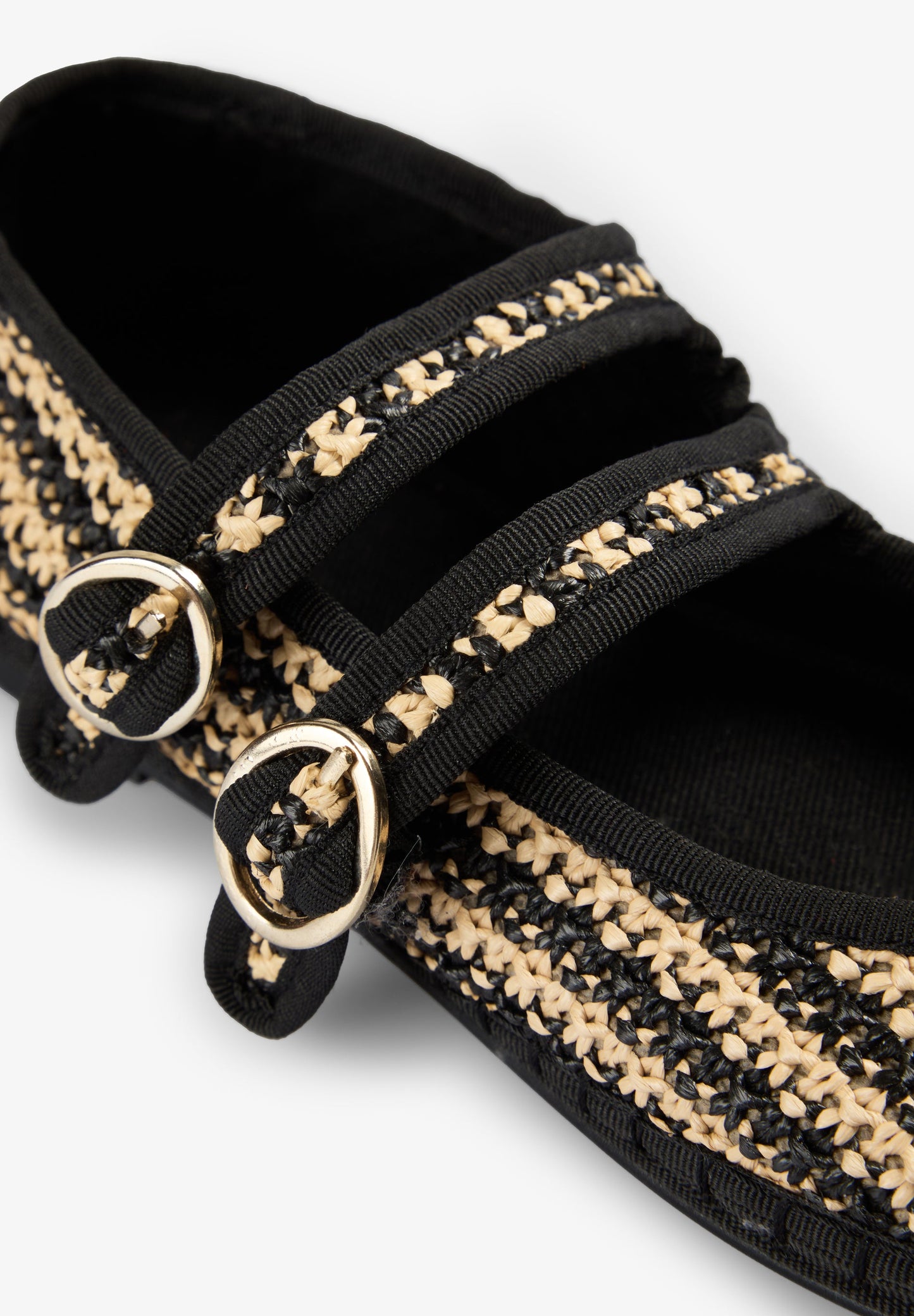 CONTRAST BRAIDED BALLET FLATS