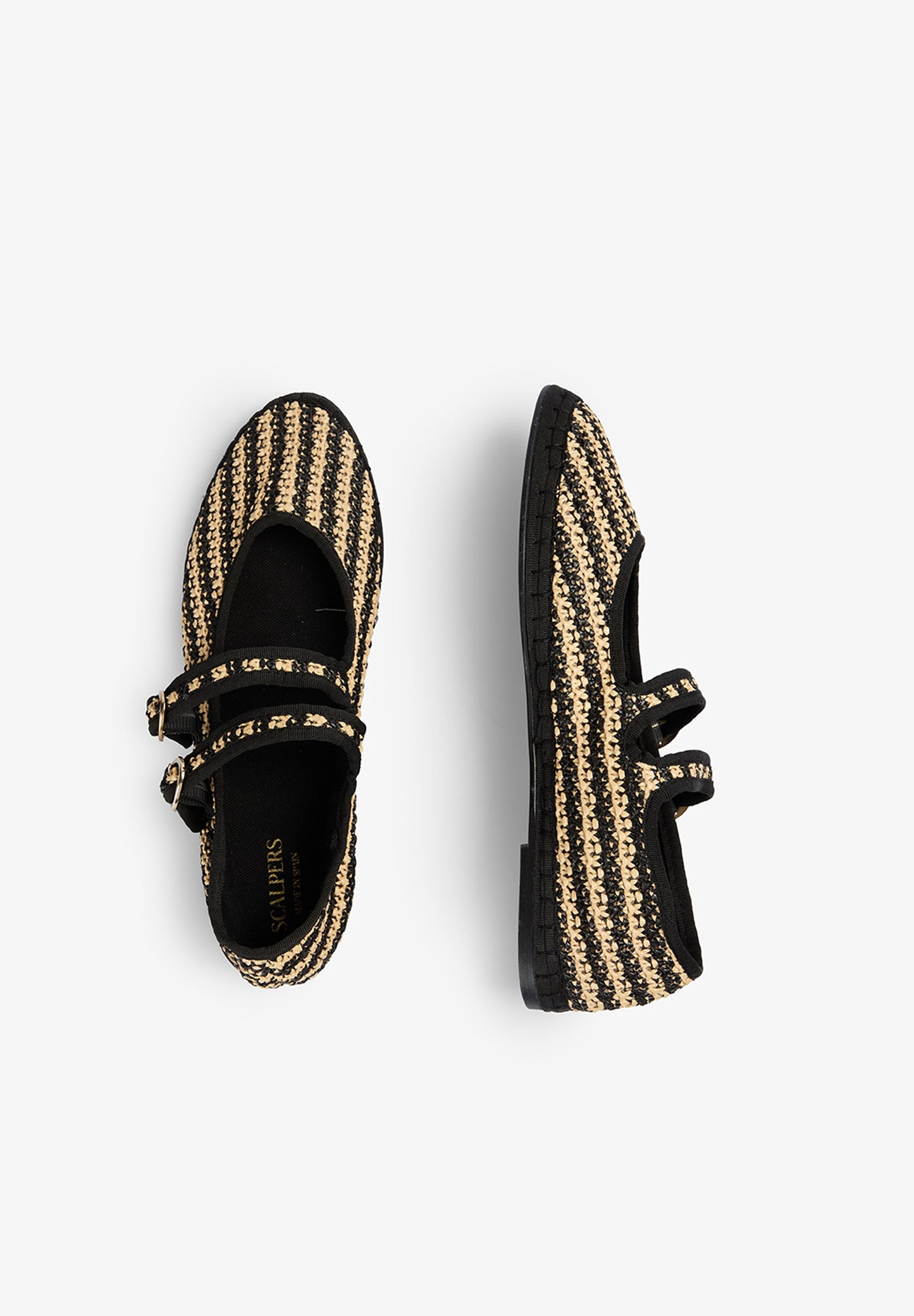 CONTRAST BRAIDED BALLET FLATS