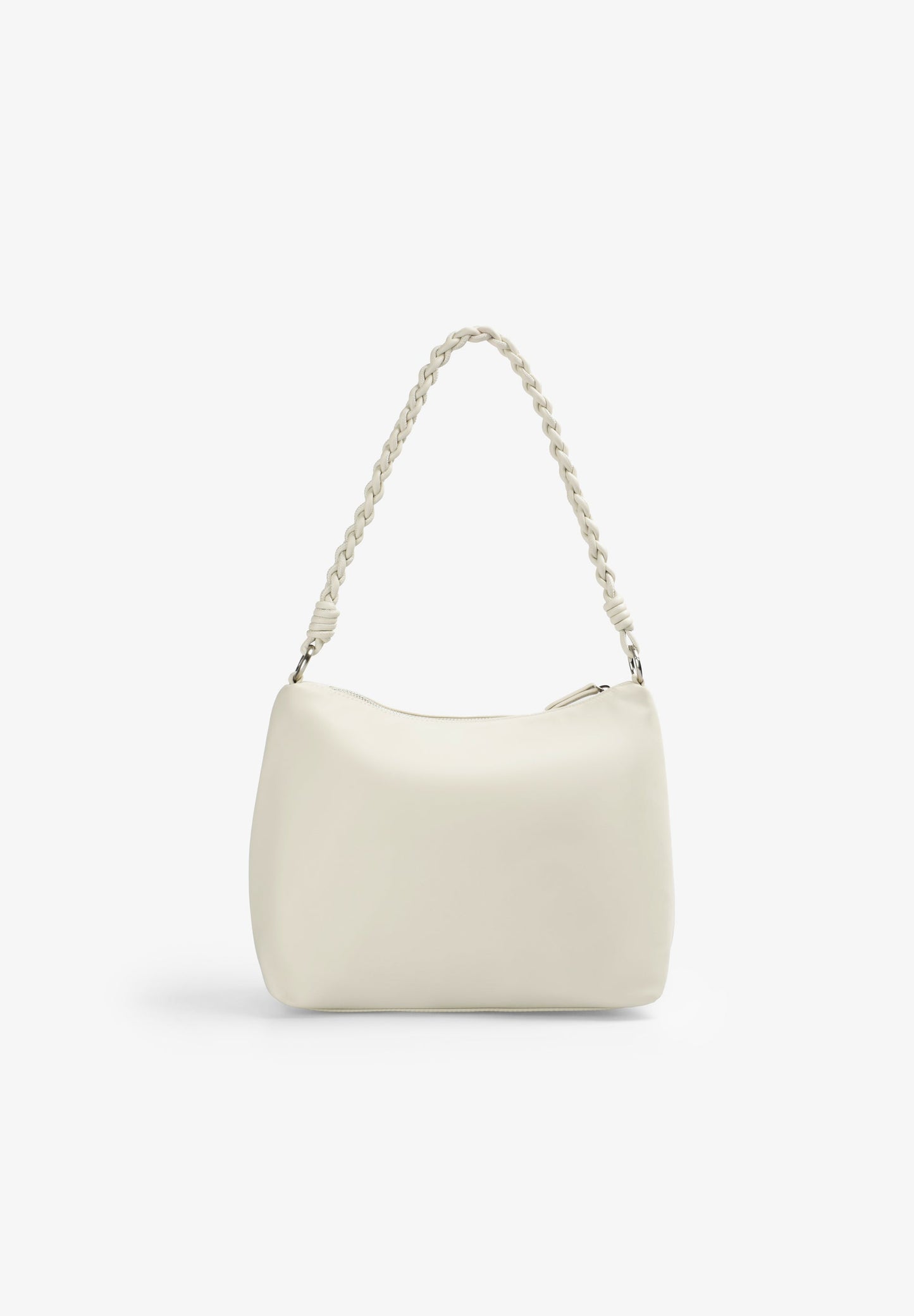 PLAIN BAG WITH BRAIDED HANDLE