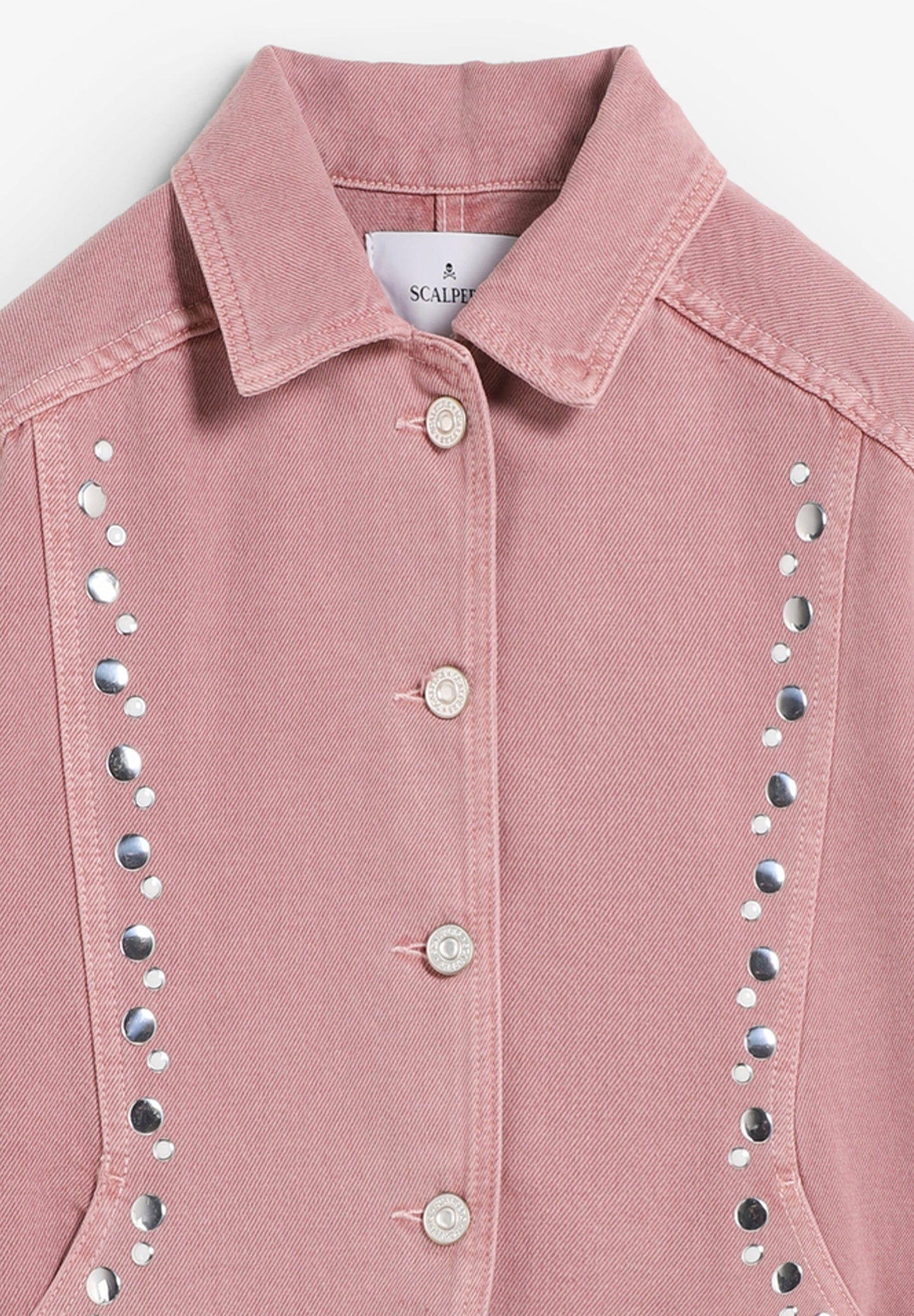 DENIM-CARDIGAN MIT NIETEN