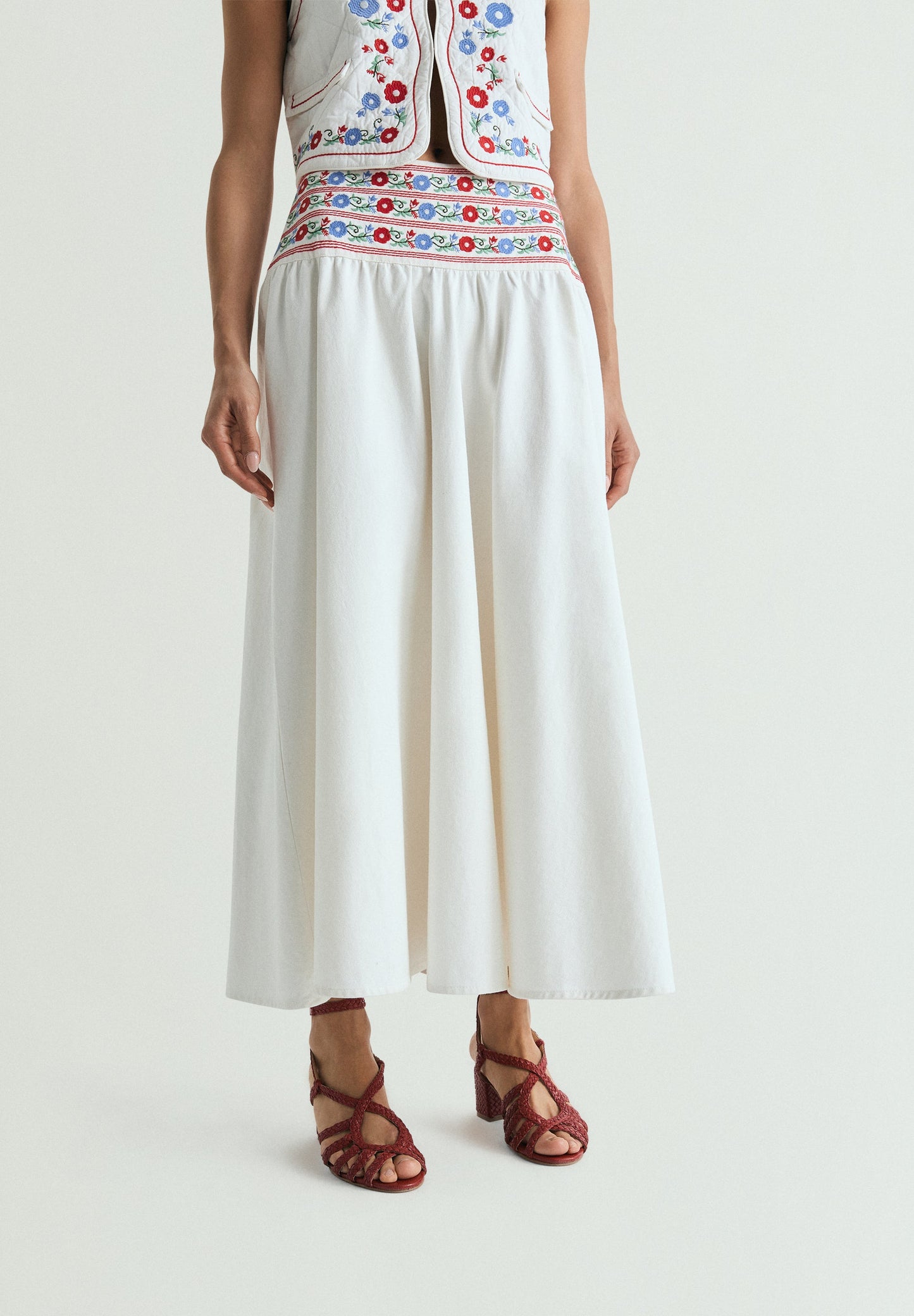 JUPE DENIM BRODERIES