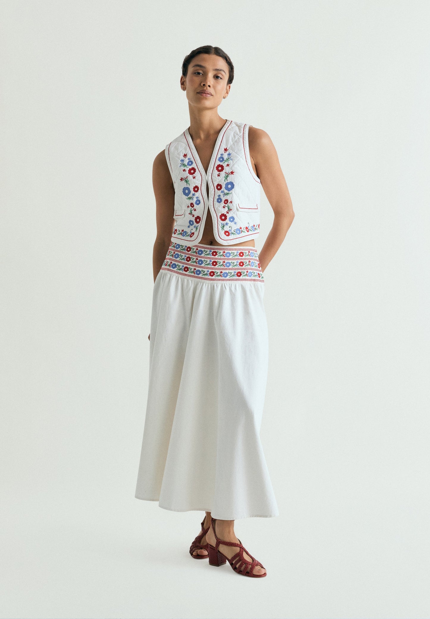 JUPE DENIM BRODERIES
