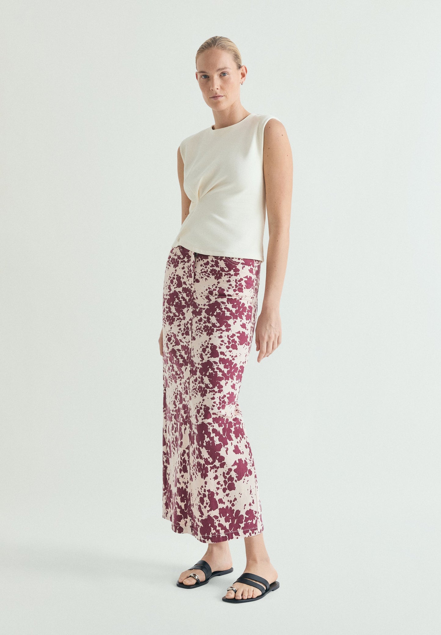 ANIMAL PRINT DENIM SKIRT