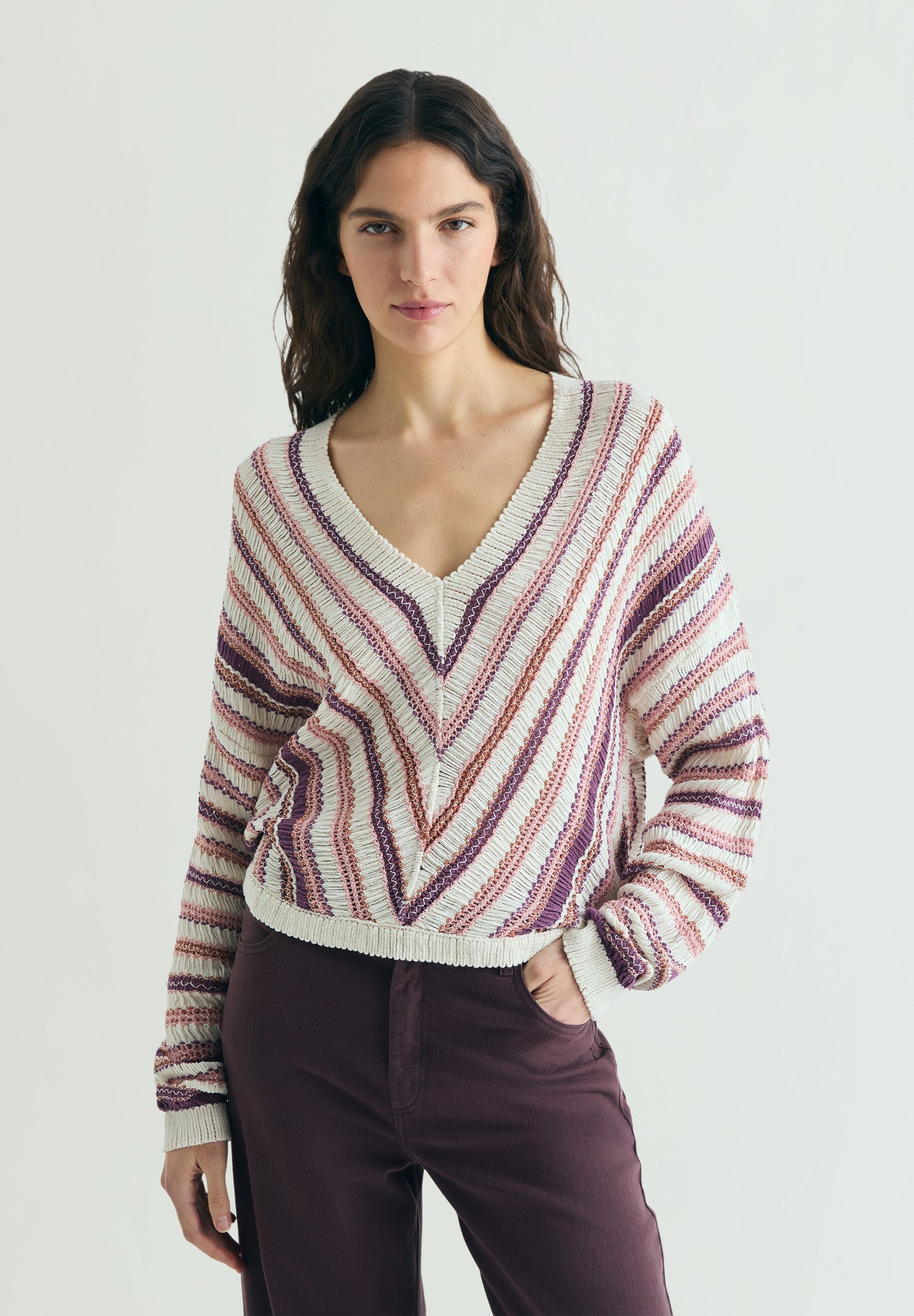 PULL À RAYURES MULTICOLORES