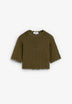 CROPPED SHORT SLEEVE SWEATER