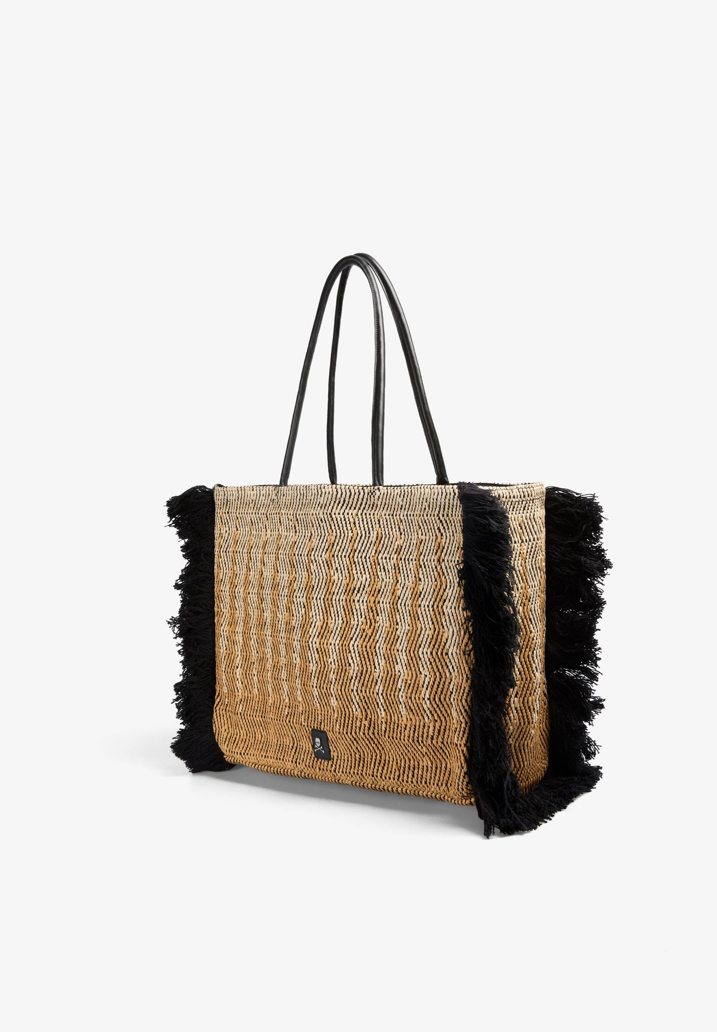 NATURAL FIBRE TOTE BAG WITH FRINGES