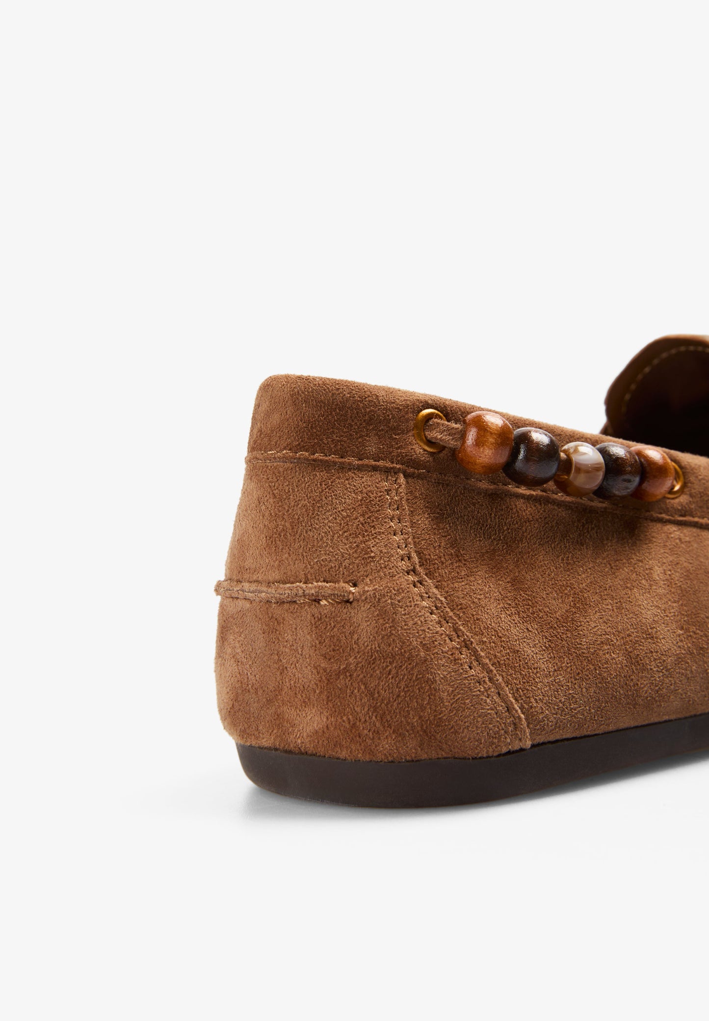 SUEDE LOAFERS WITH BEADS