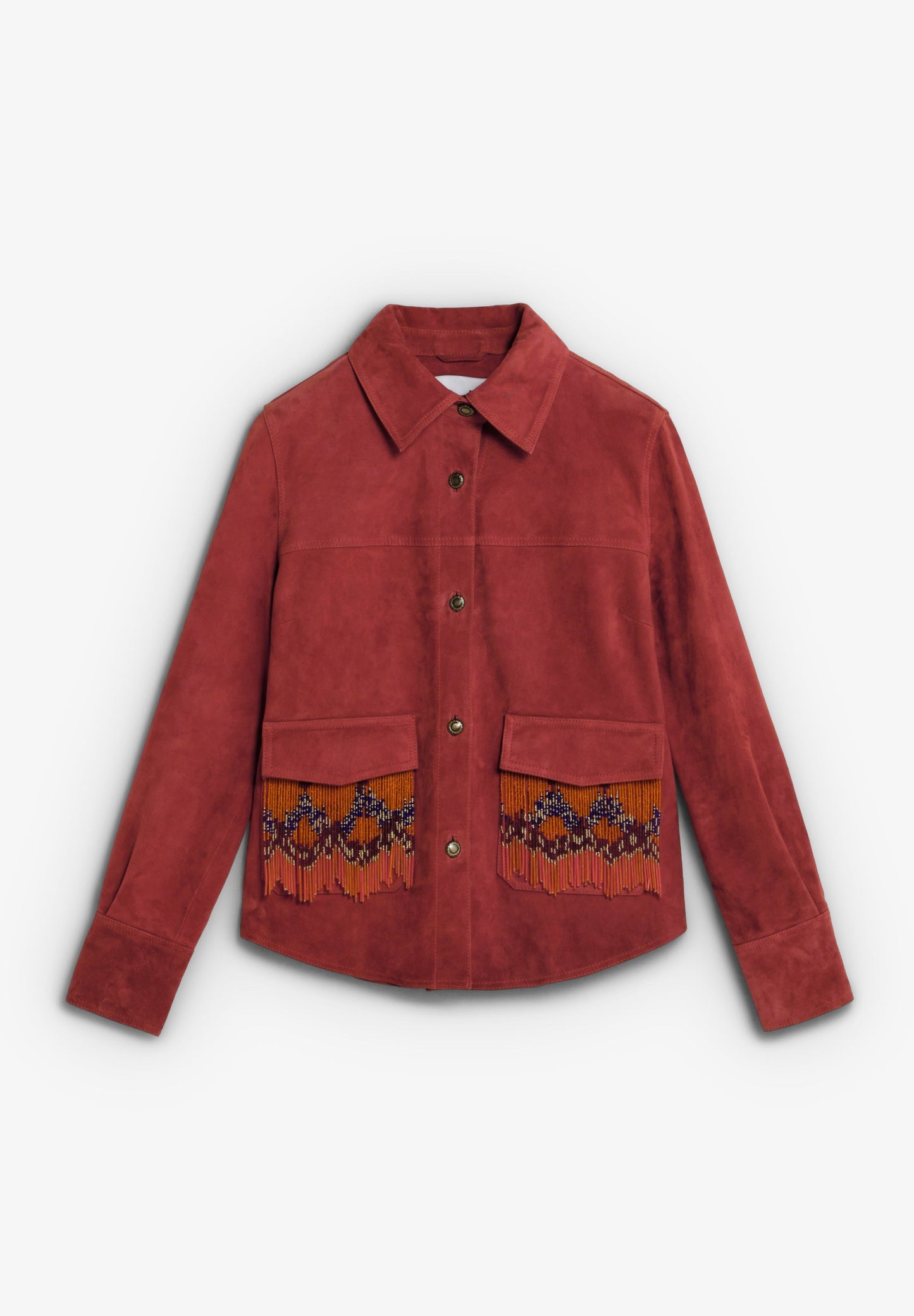 CARDIGAN AUS WILDLEDER MT PERLEN