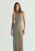ROBE LONGUE JACQUARD AVEC DÉCOUPE