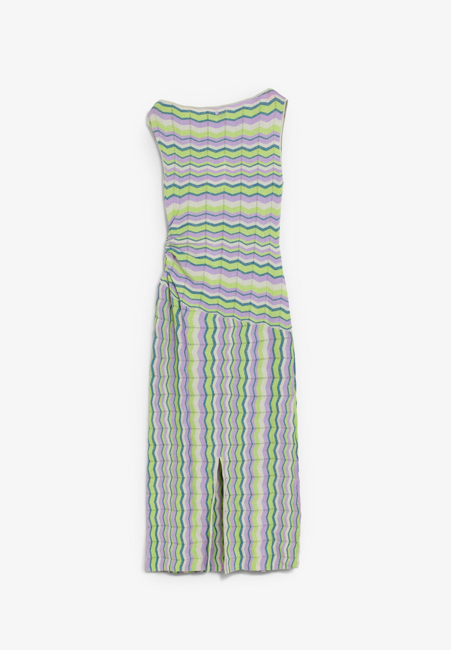 ZIGZAG KNIT MIDI DRESS