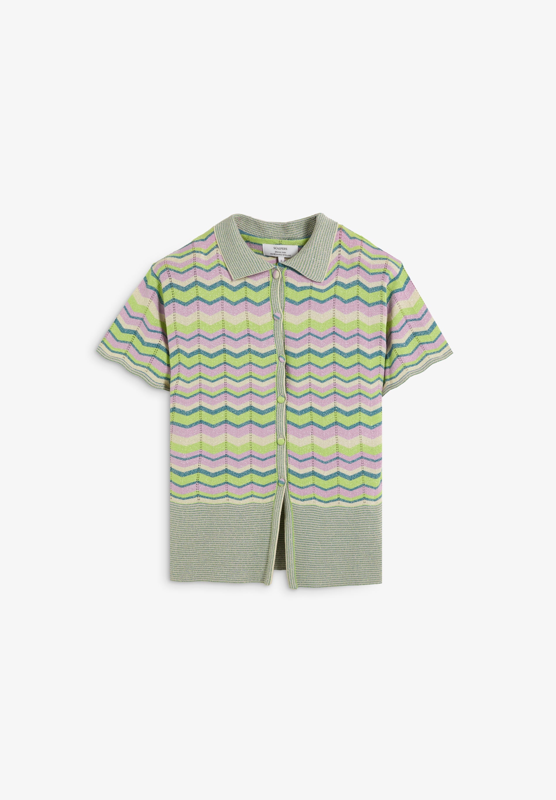 STRICK-POLOSHIRT AUS LUREX