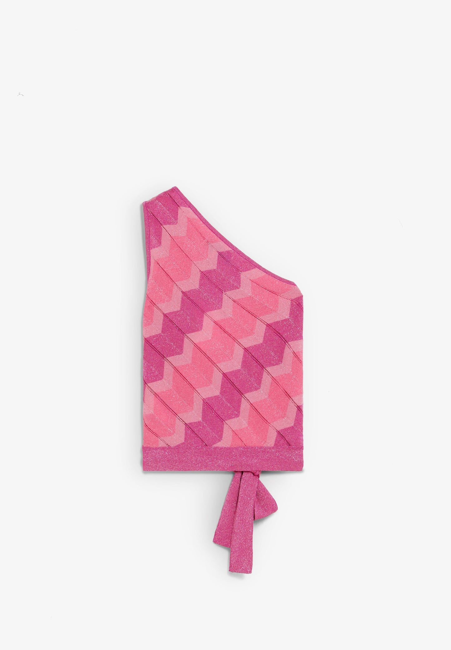 ASYMMETRIC LUREX KNIT TOP