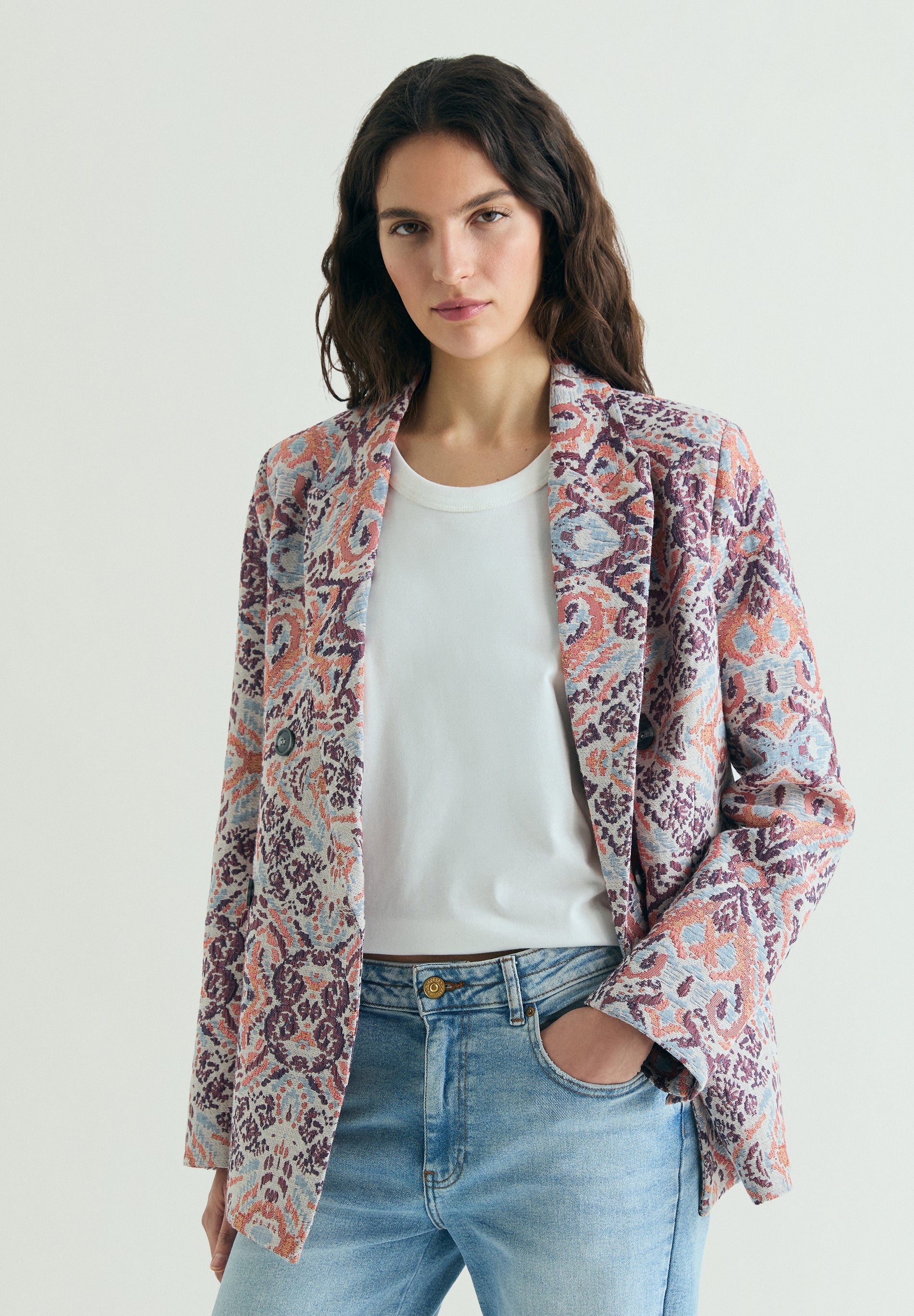 JACQUARD PRINT BLAZER