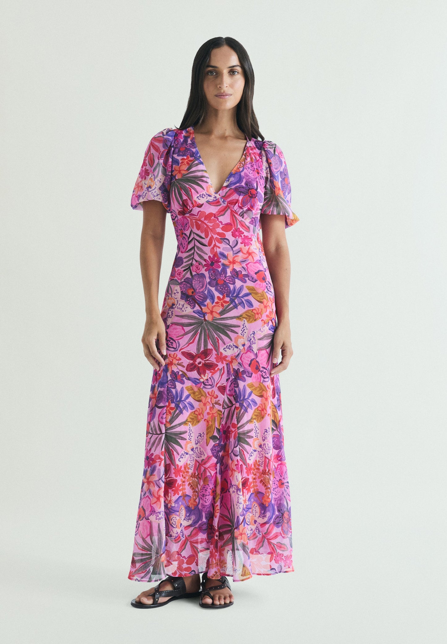 MAXIKLEID MIT BLUMENDRUCK