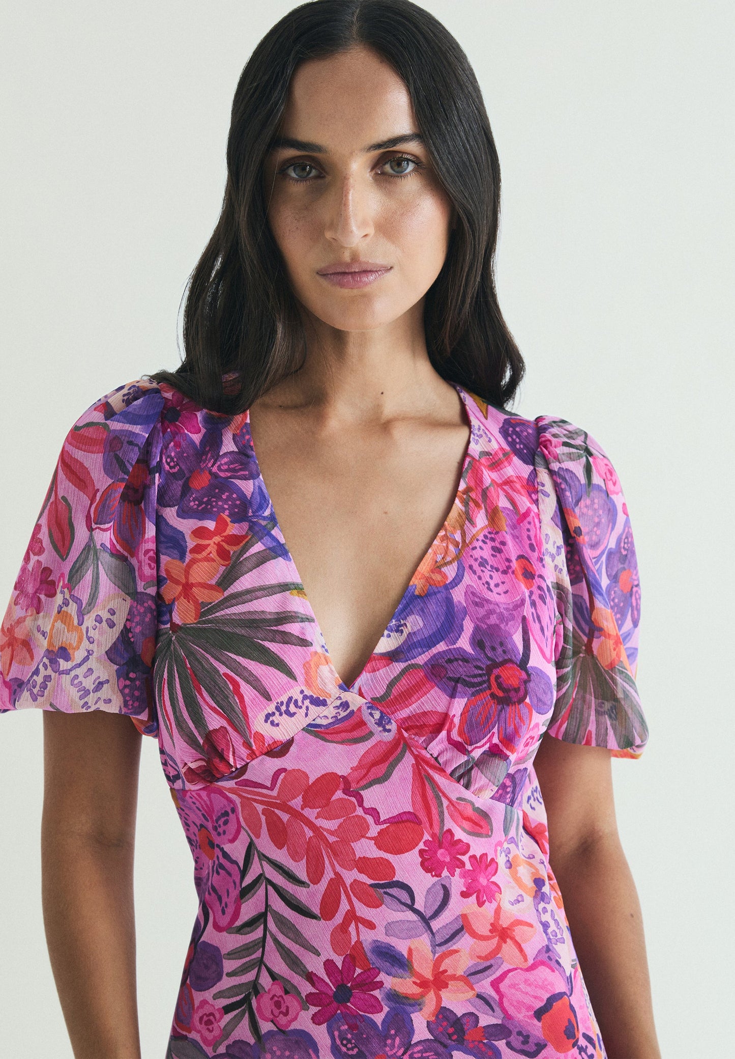 MAXIKLEID MIT BLUMENDRUCK