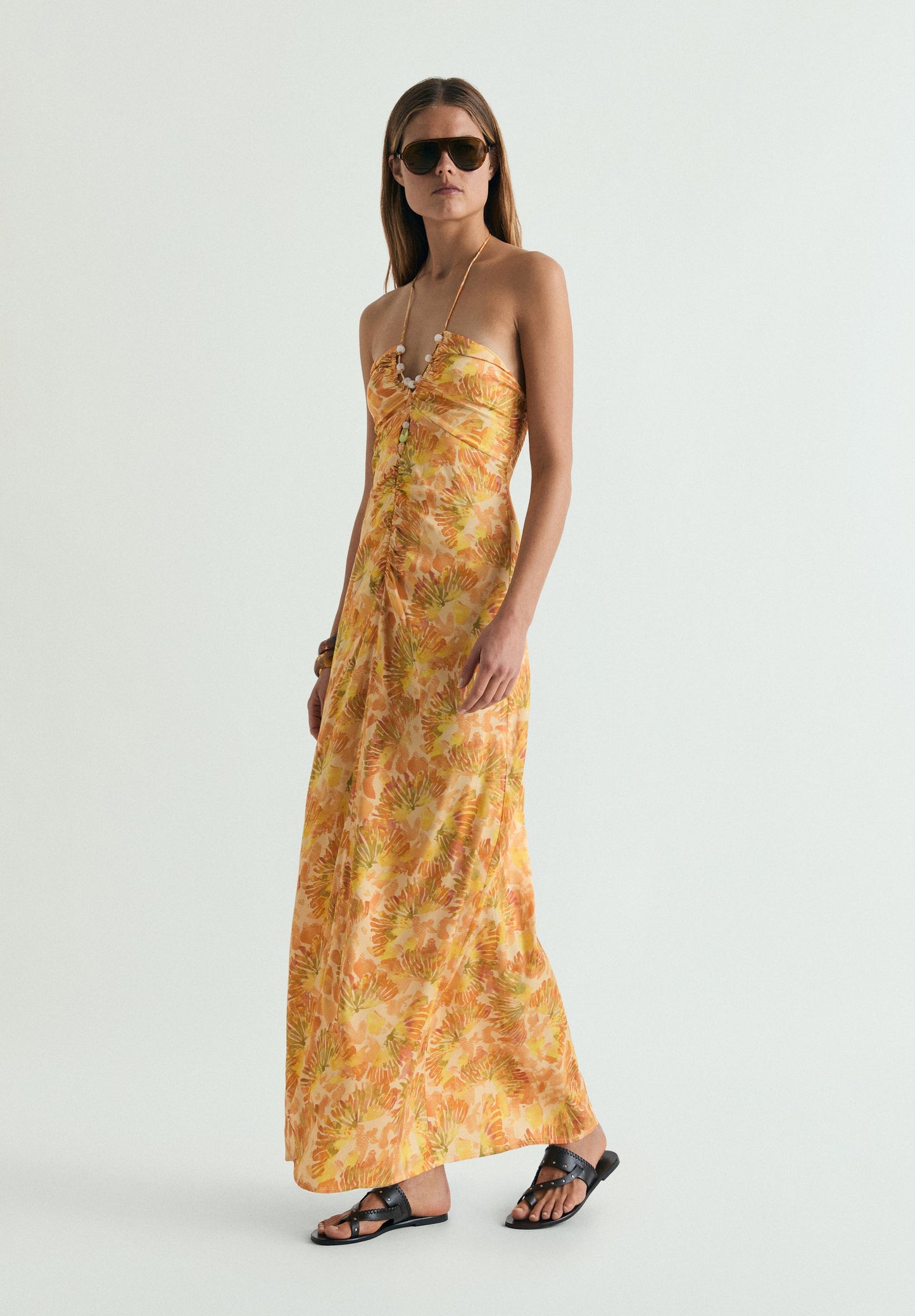 ROBE MAXI ENCOLURE AMÉRICAINE