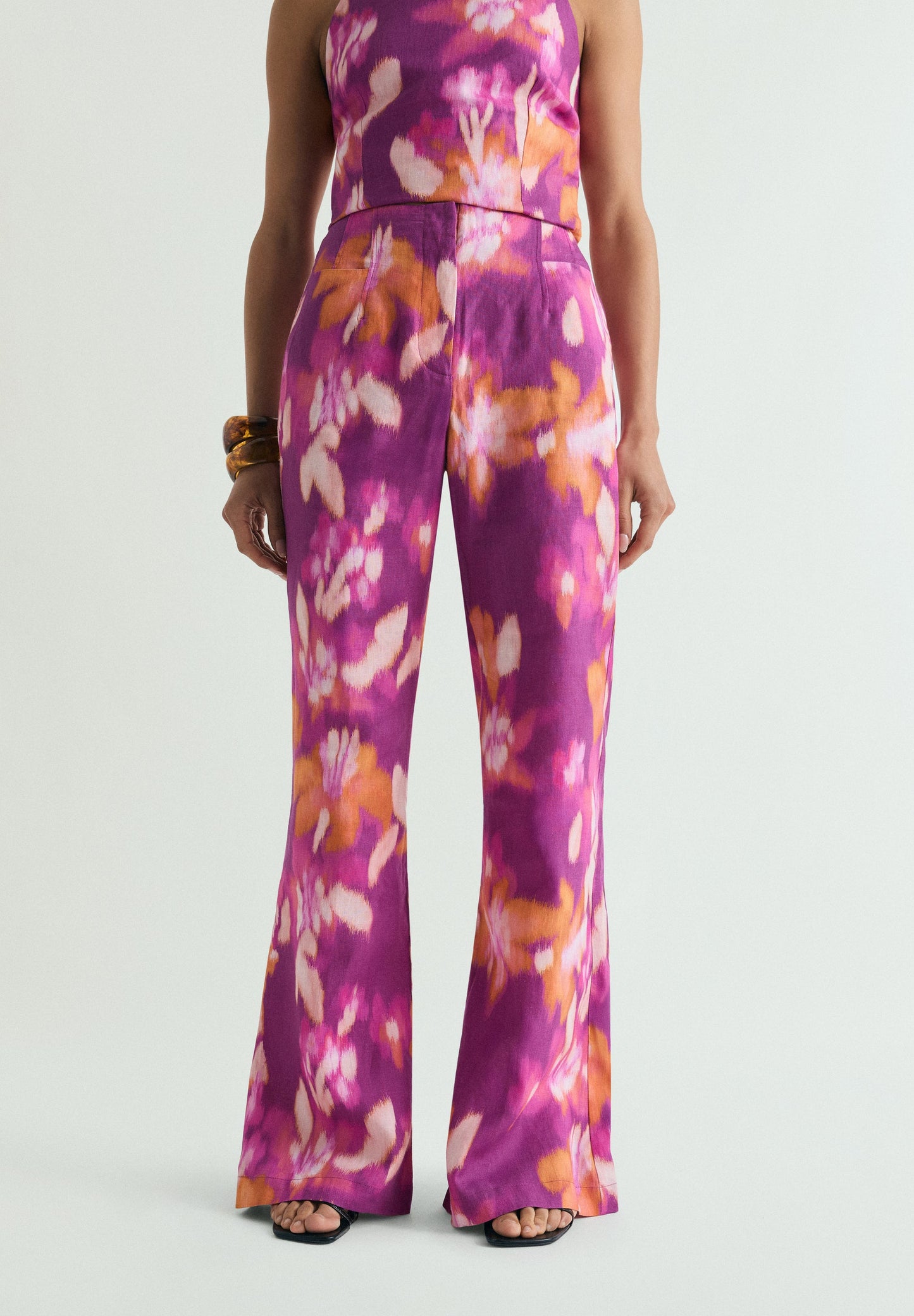 BOOTCUT LINEN TROUSERS