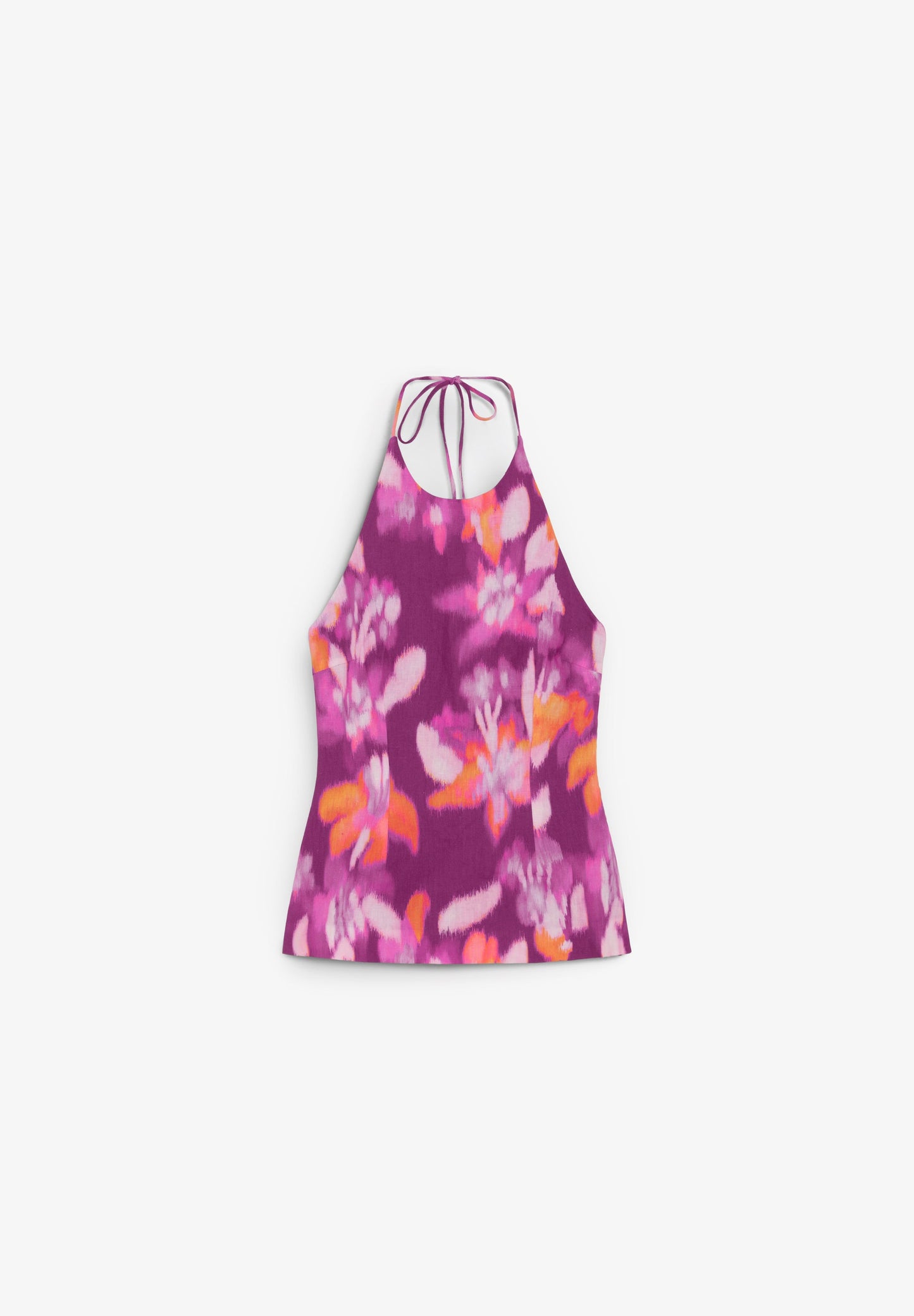 SCPRINT LINEN HALTER TOP