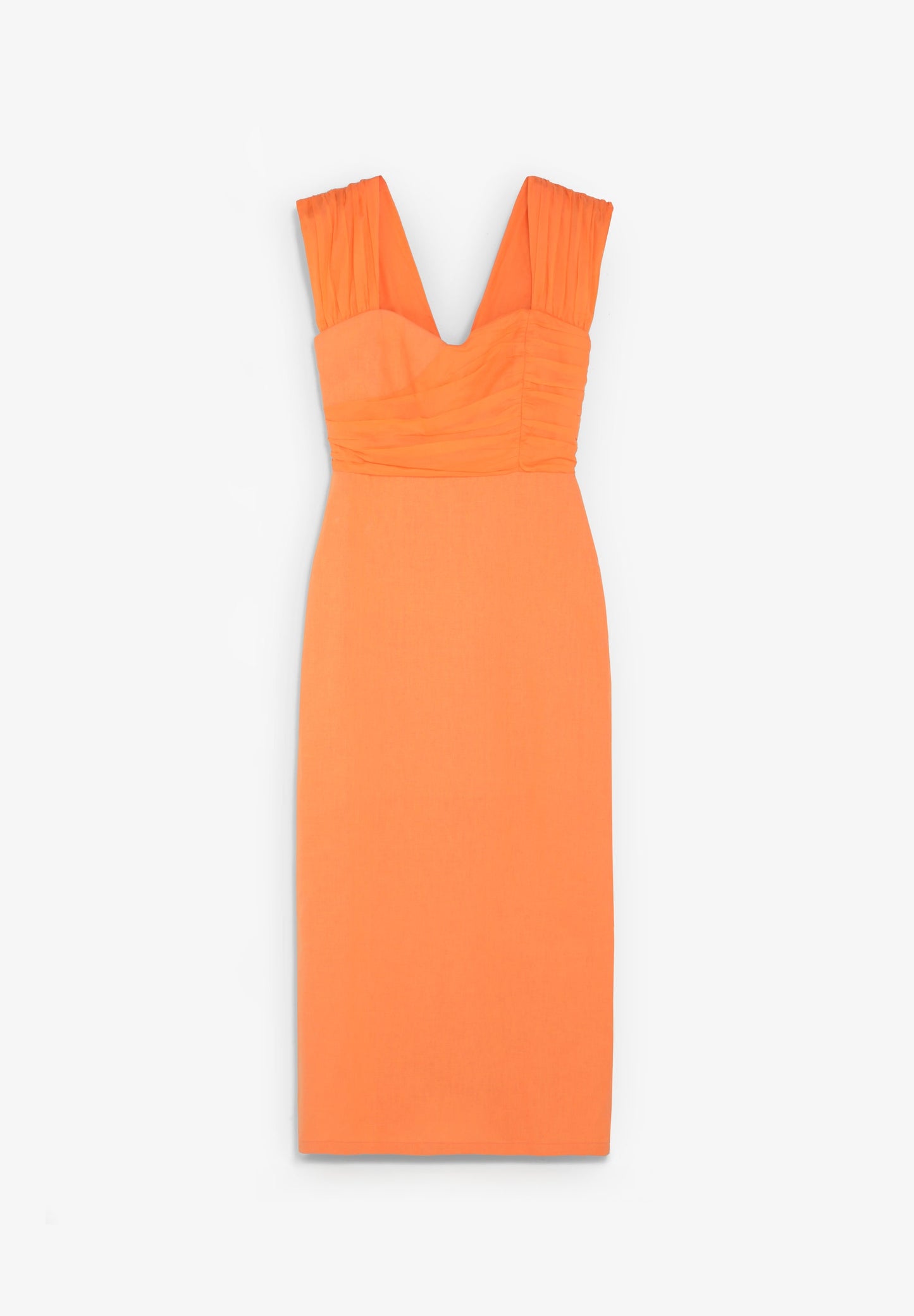 LEINENKLEID MIT DRAPIERUNG