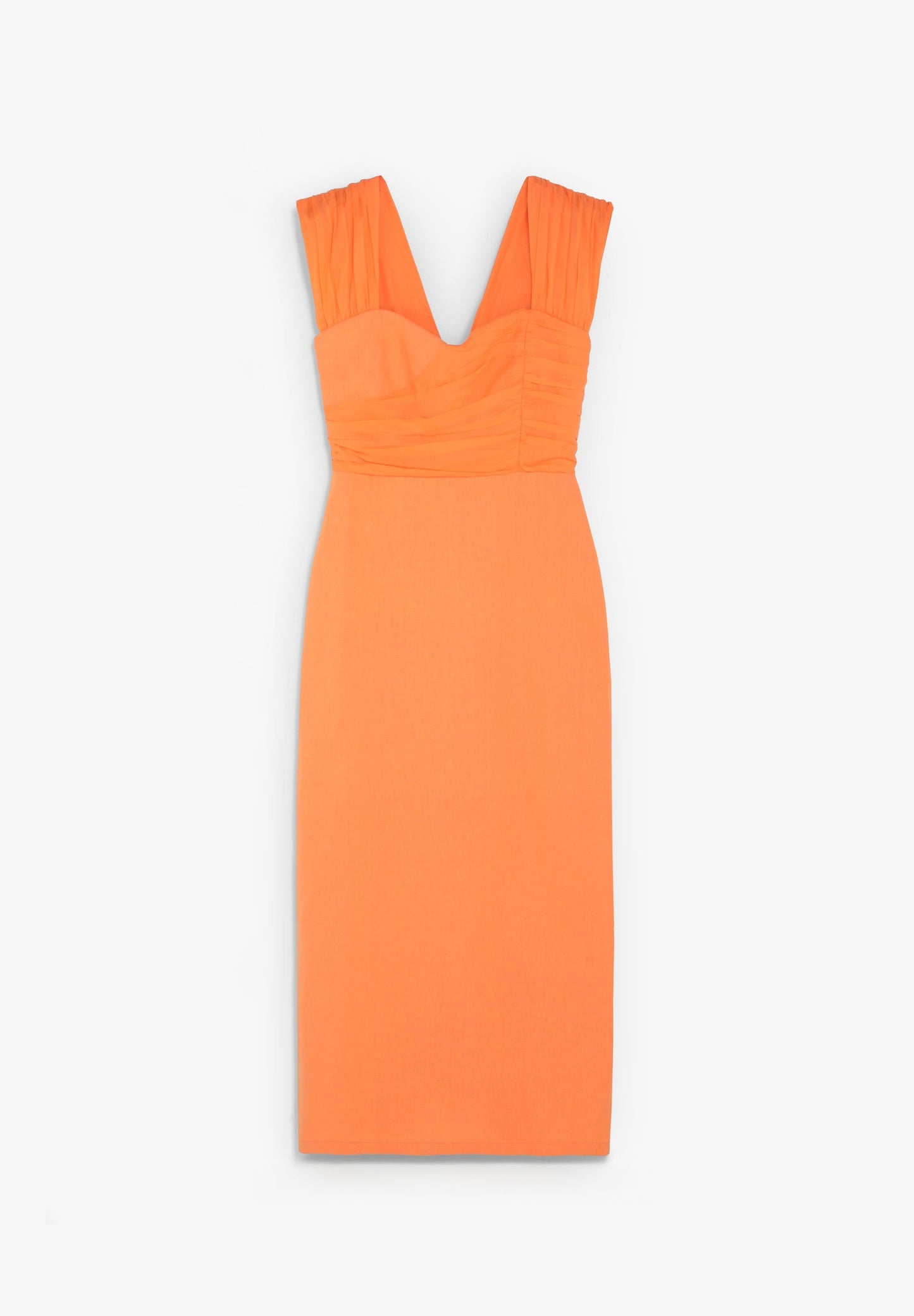 DRAPED LINEN DRESS