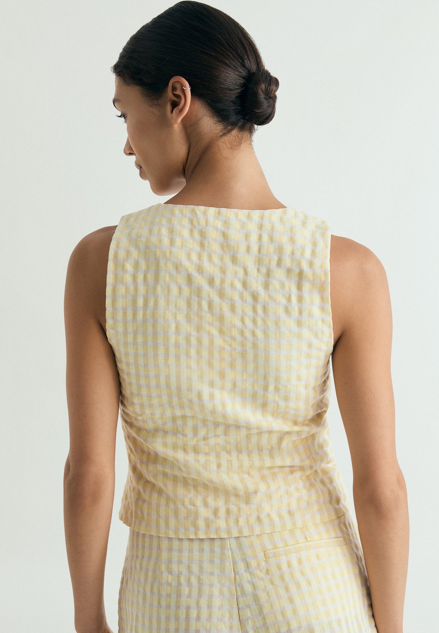 ASYMMETRIC GINGHAM WAISTCOAT