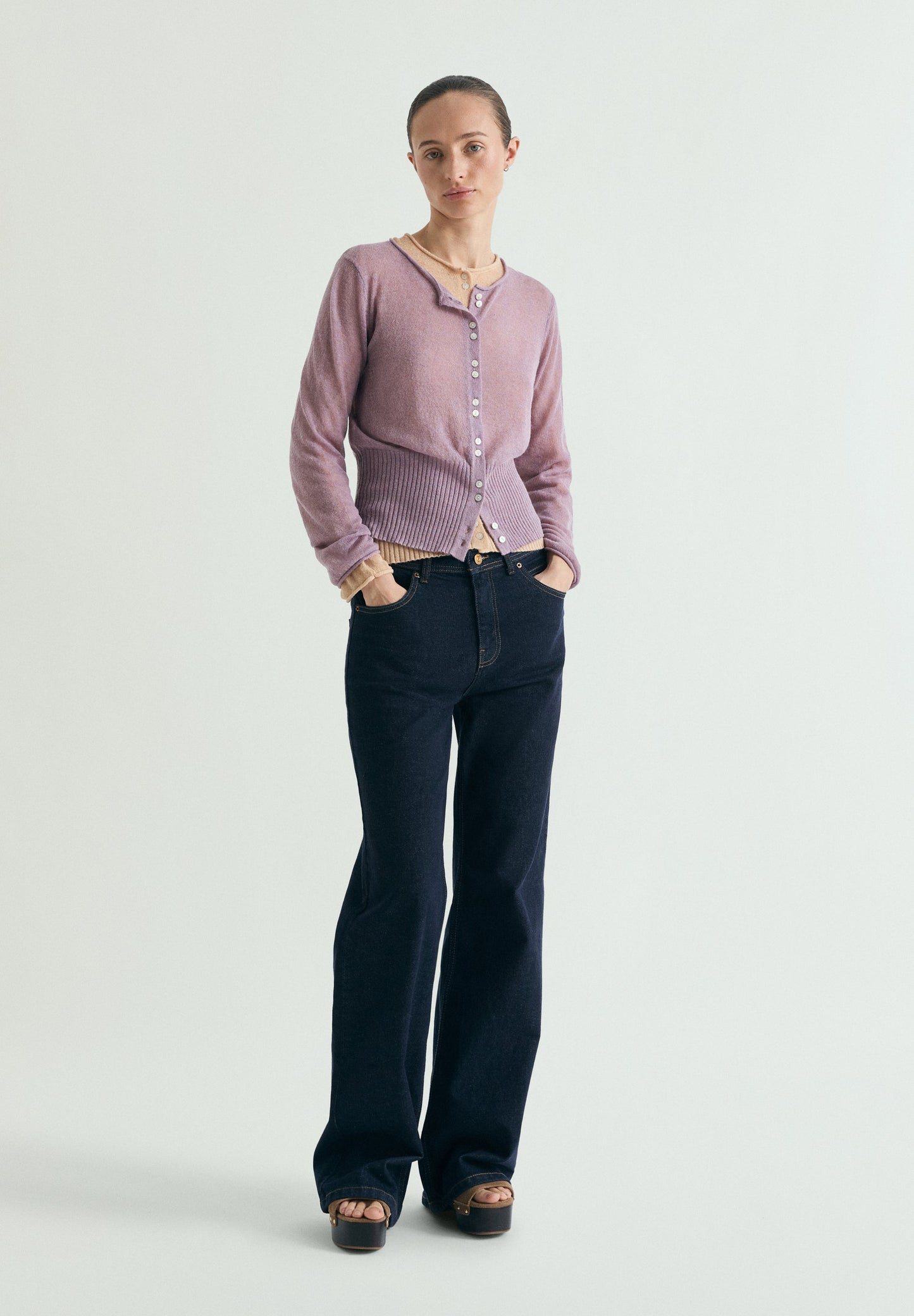 CARDIGAN WITH TIE NECK