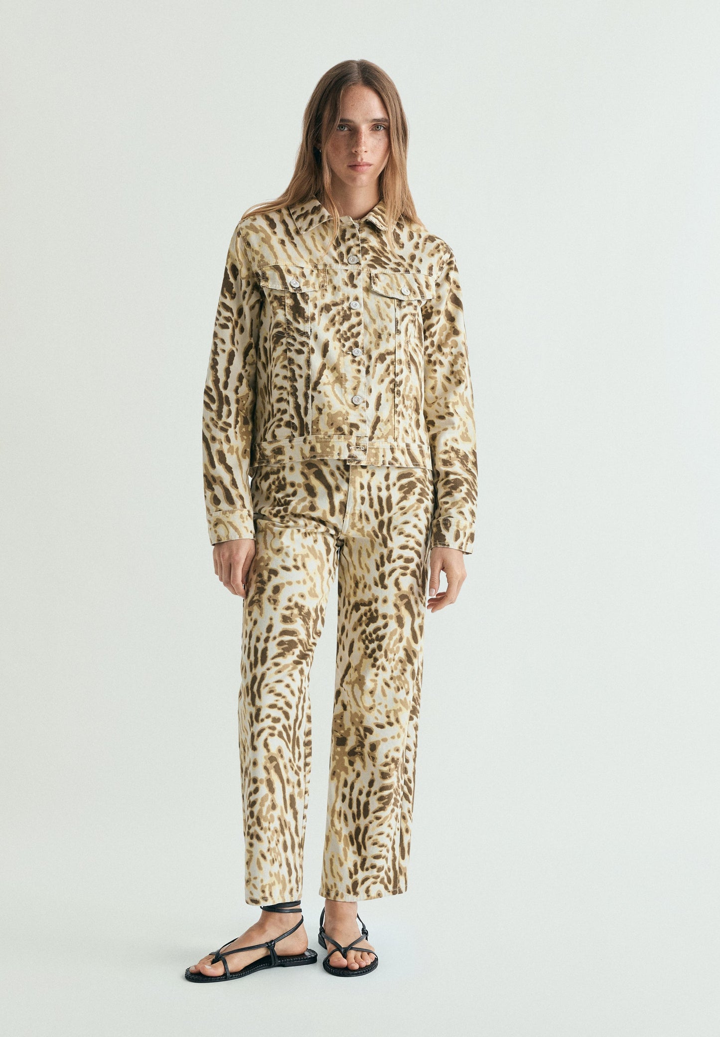 GONNA DENIM STAMPA ANIMALIER