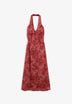 PRINTED HALTER DRESS