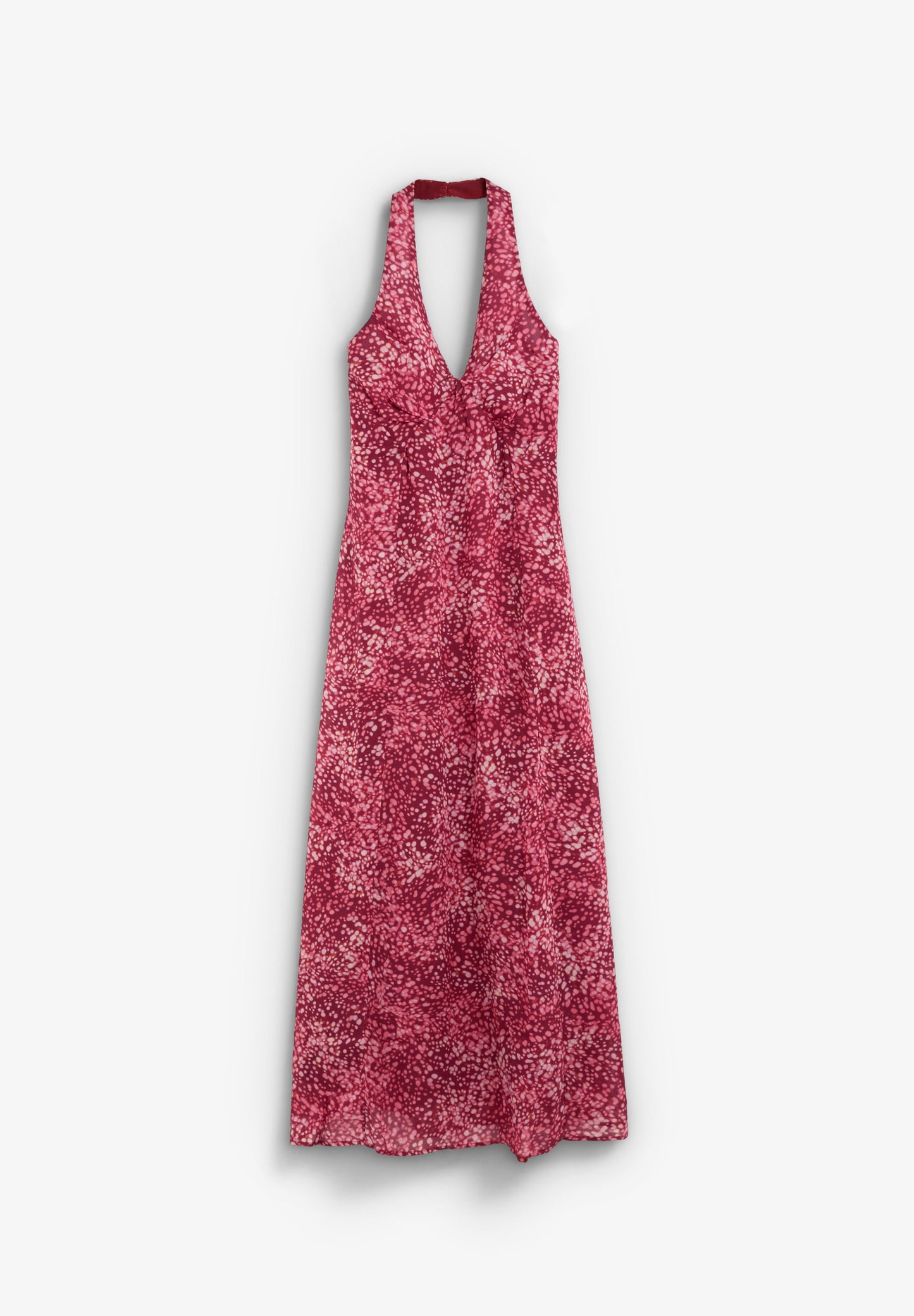 PRINTED HALTER DRESS