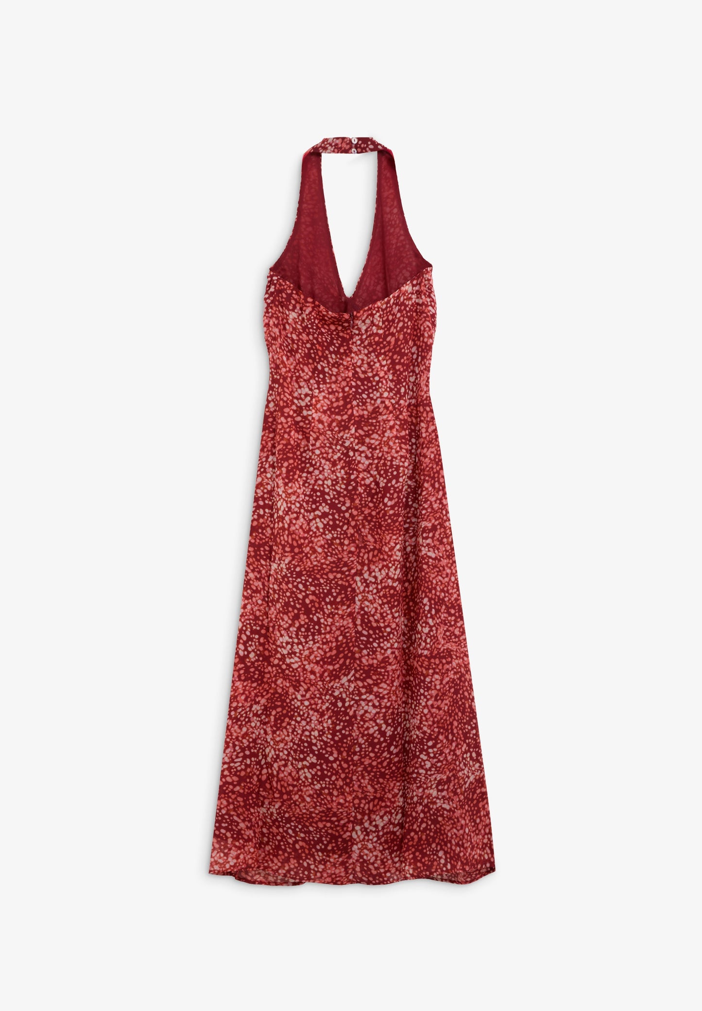 PRINTED HALTER DRESS