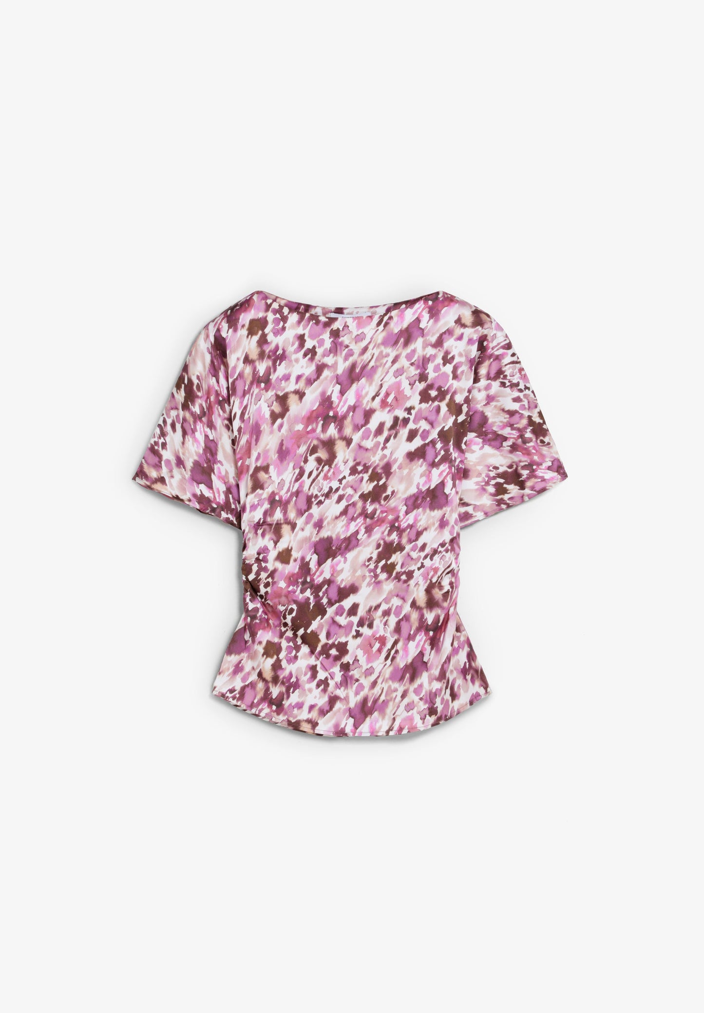 PRINTED TOP WITH SIDE DRAPING