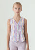 MULTICOLOURED DENIM WAISTCOAT