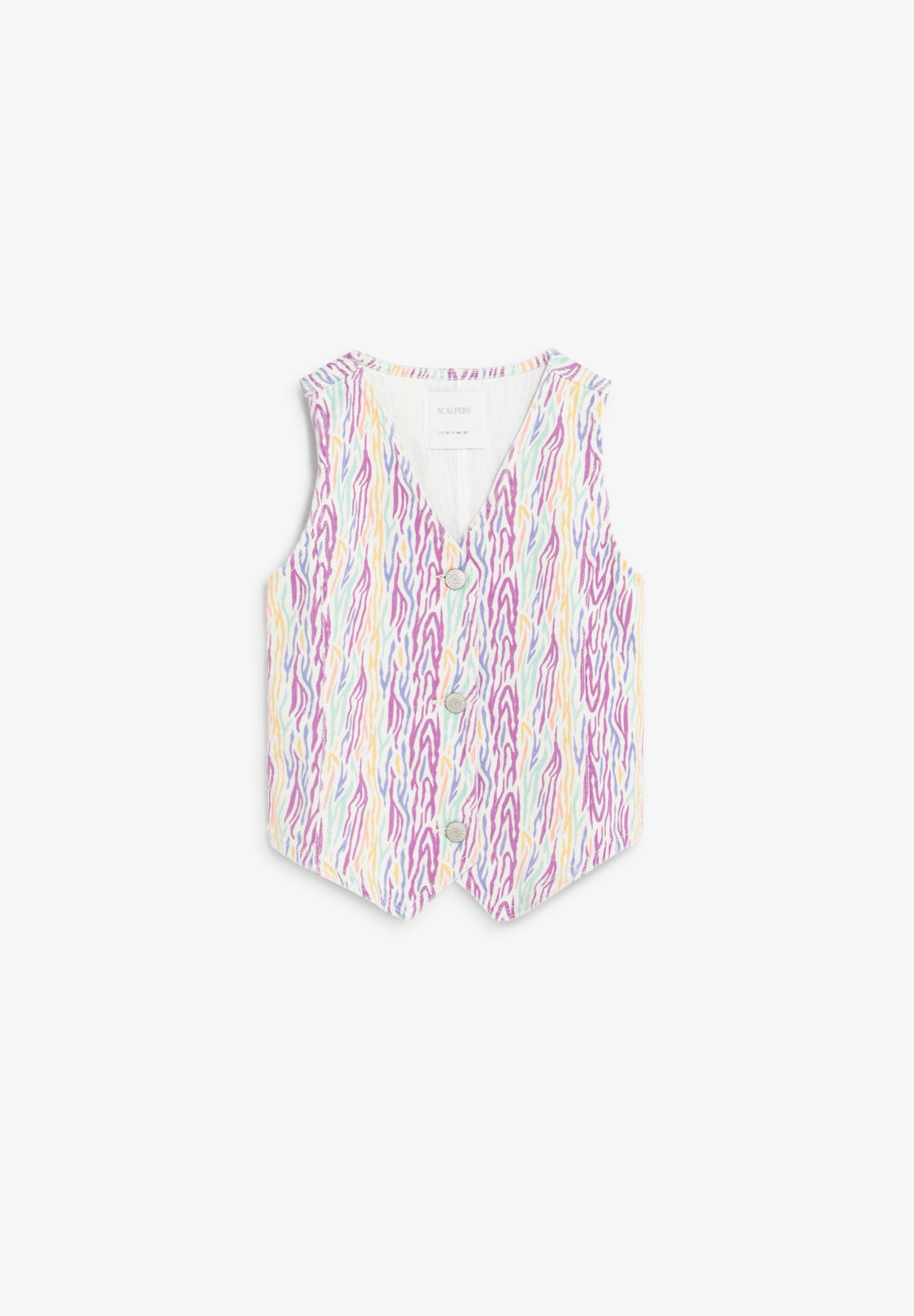 MULTICOLOURED DENIM WAISTCOAT