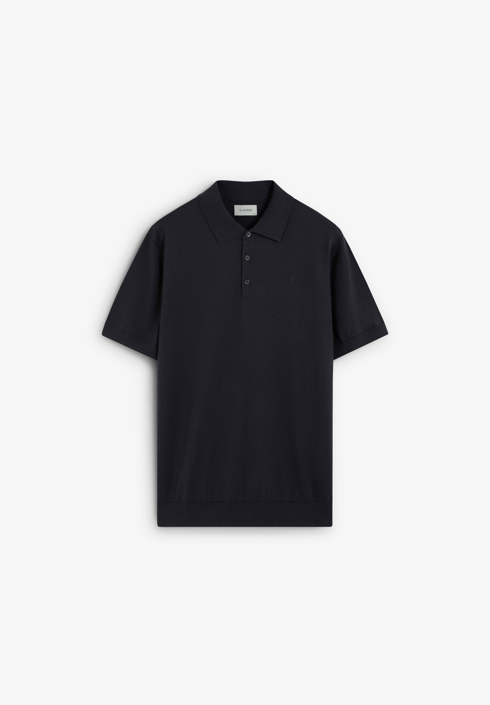FINE-KNIT SKULL POLO SHIRT