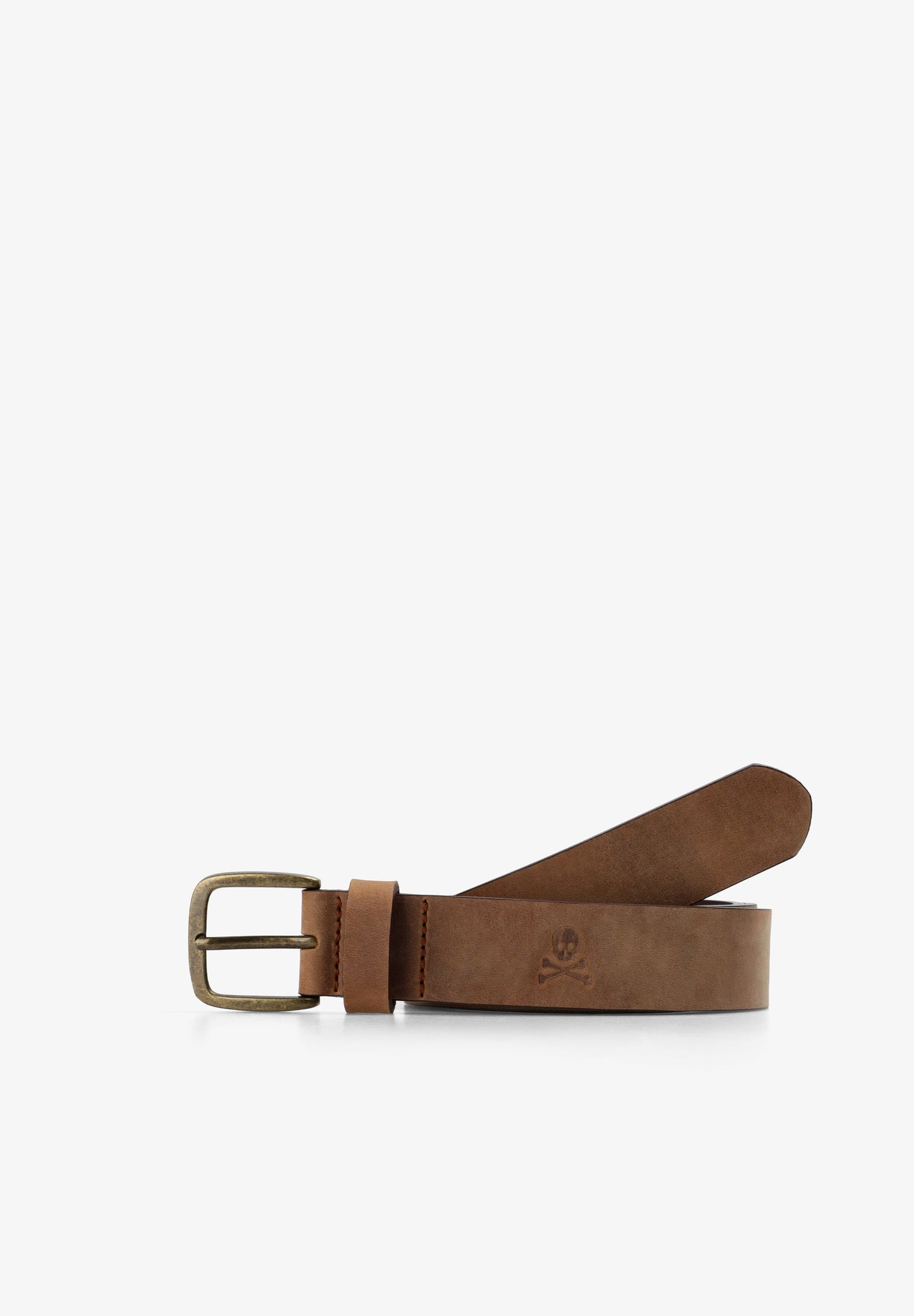 LEATHER BELT WITH GOLDEN BUCKLE