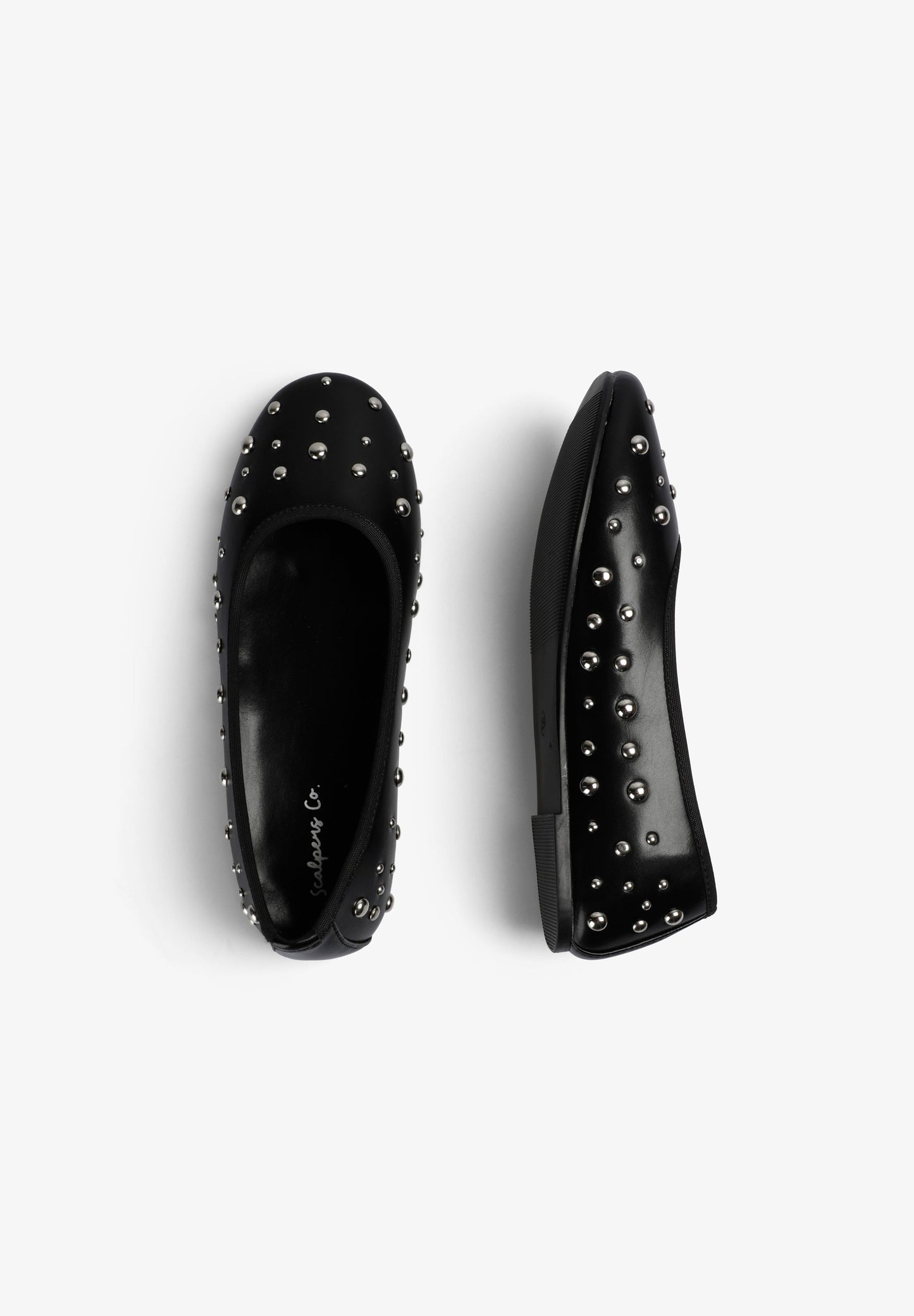 LEATHER BALLET FLATS WITH STUDS