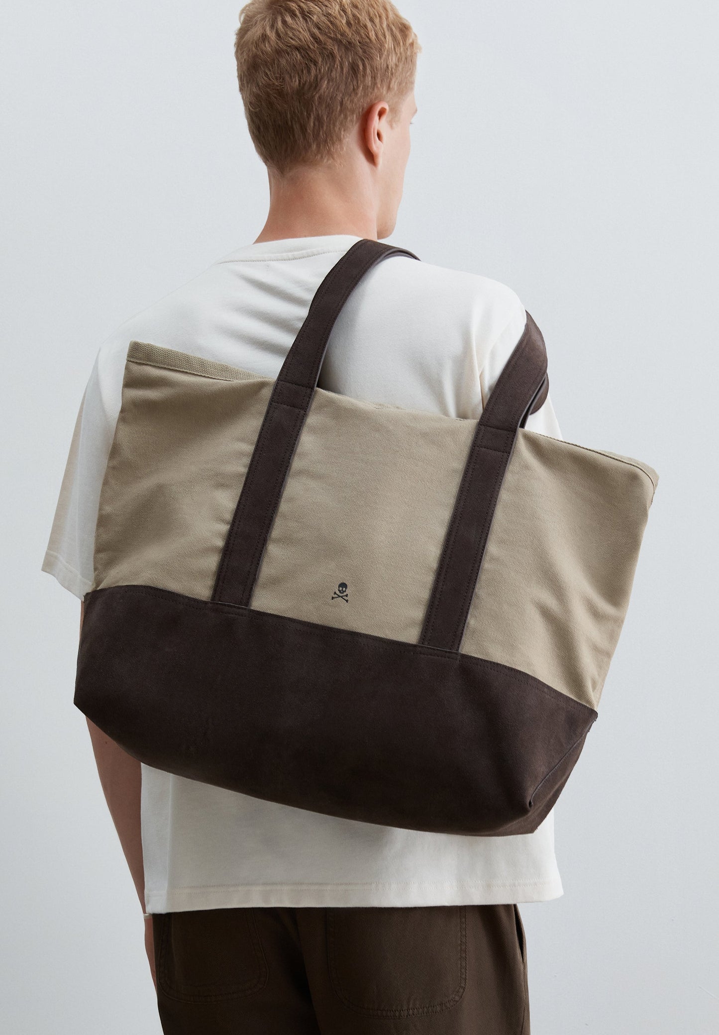TOTE-BAG AUS BAUMWOLLE UND WILDLEDER