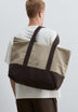 TOTE-BAG AUS BAUMWOLLE UND WILDLEDER