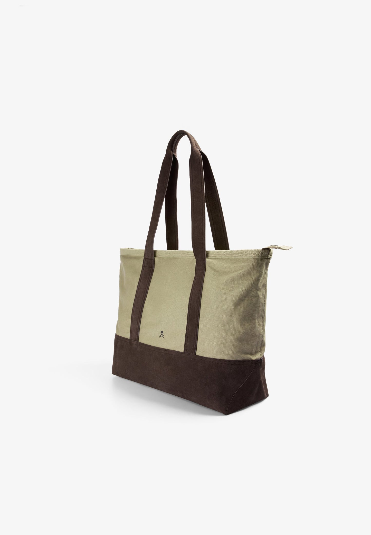 TOTE-BAG AUS BAUMWOLLE UND WILDLEDER