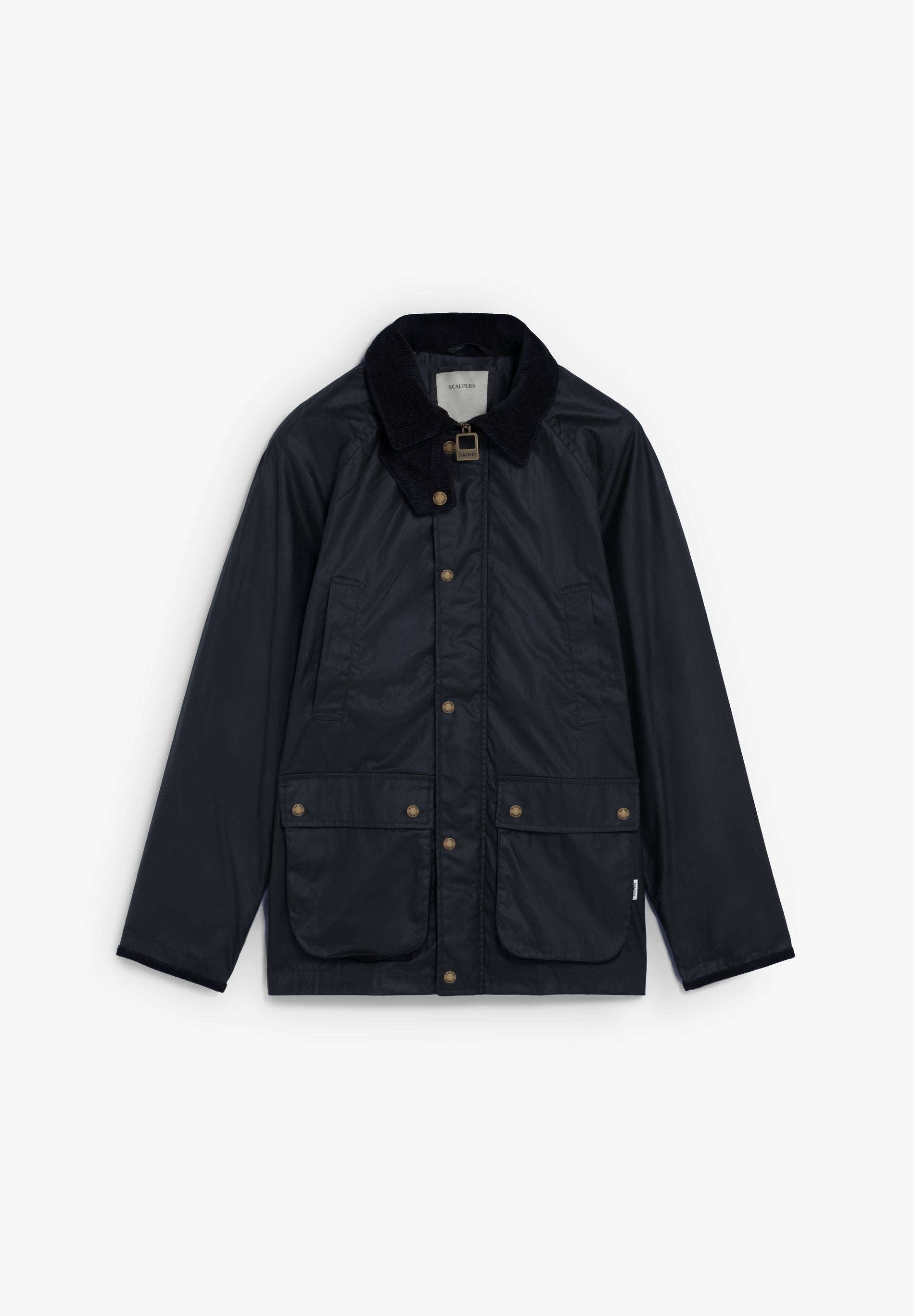 HARZBESCHICHTETE JACKE MIT CORDKRAGEN