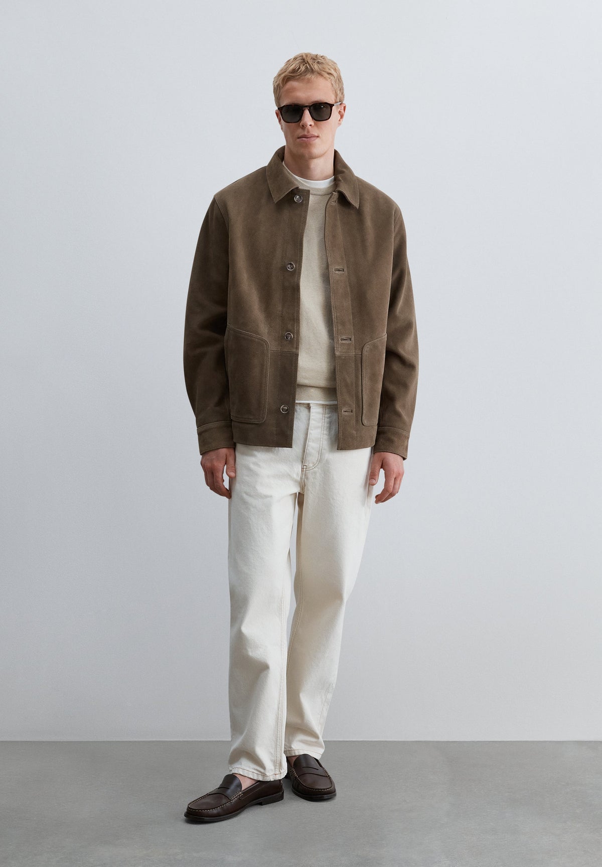 VESTE DAIM AVEC POCHES