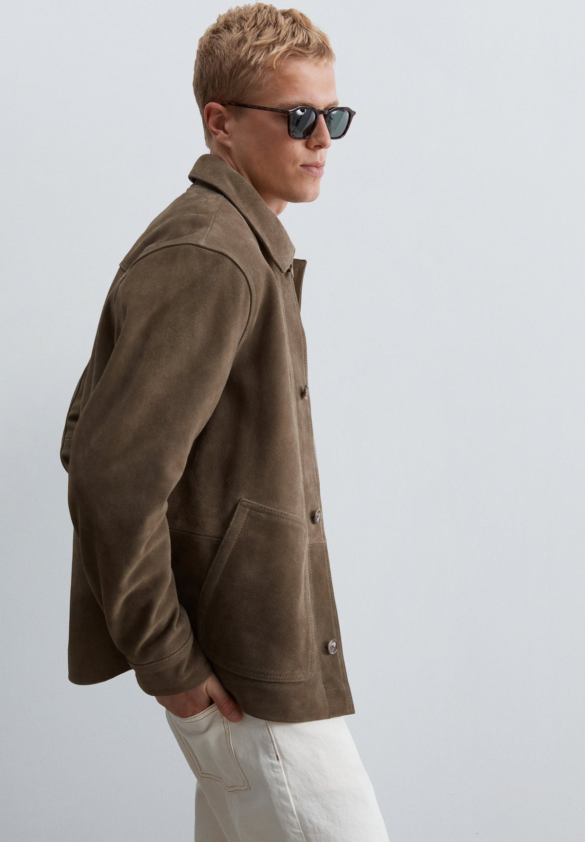 VESTE DAIM AVEC POCHES