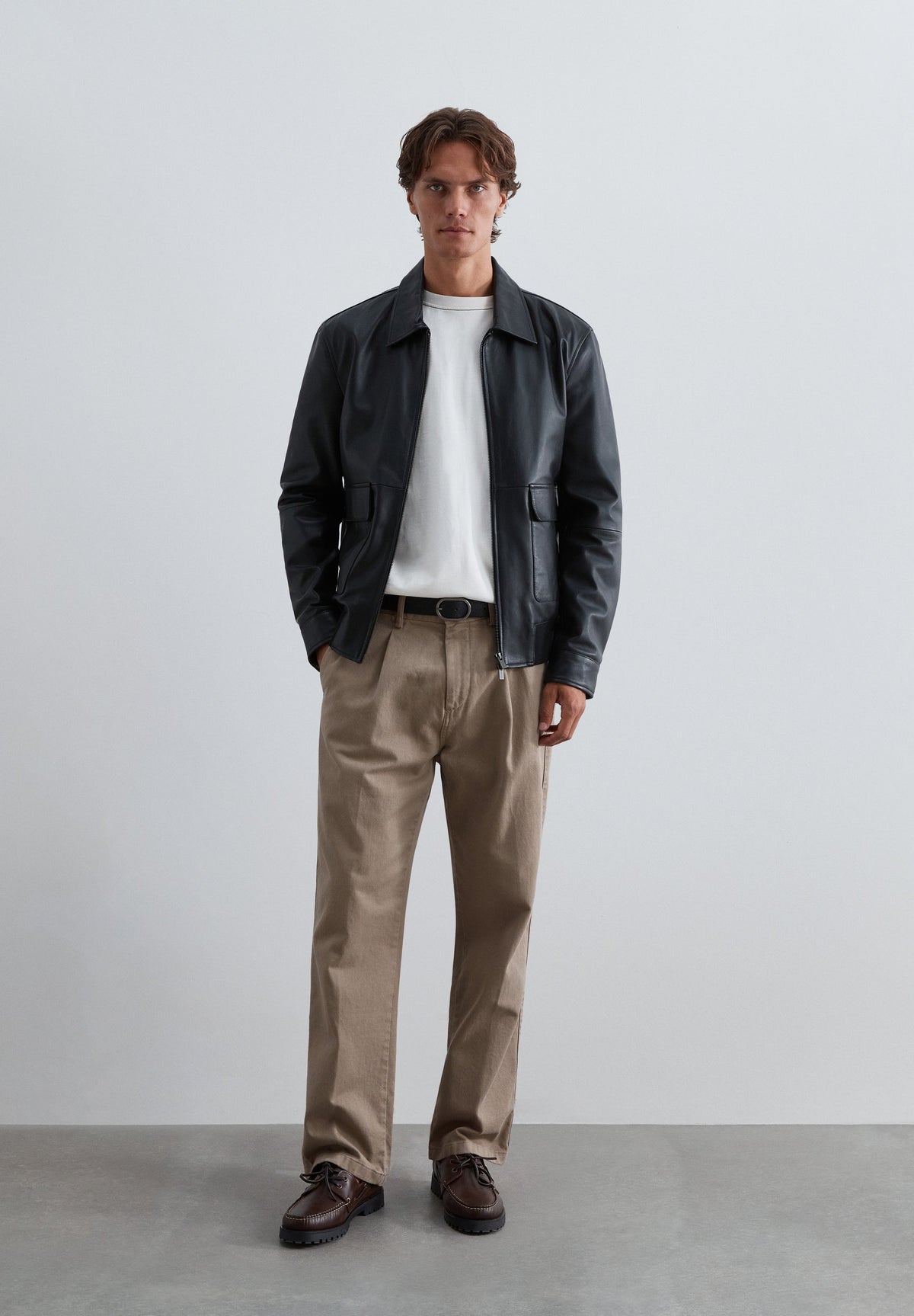 VESTE CUIR POCHES