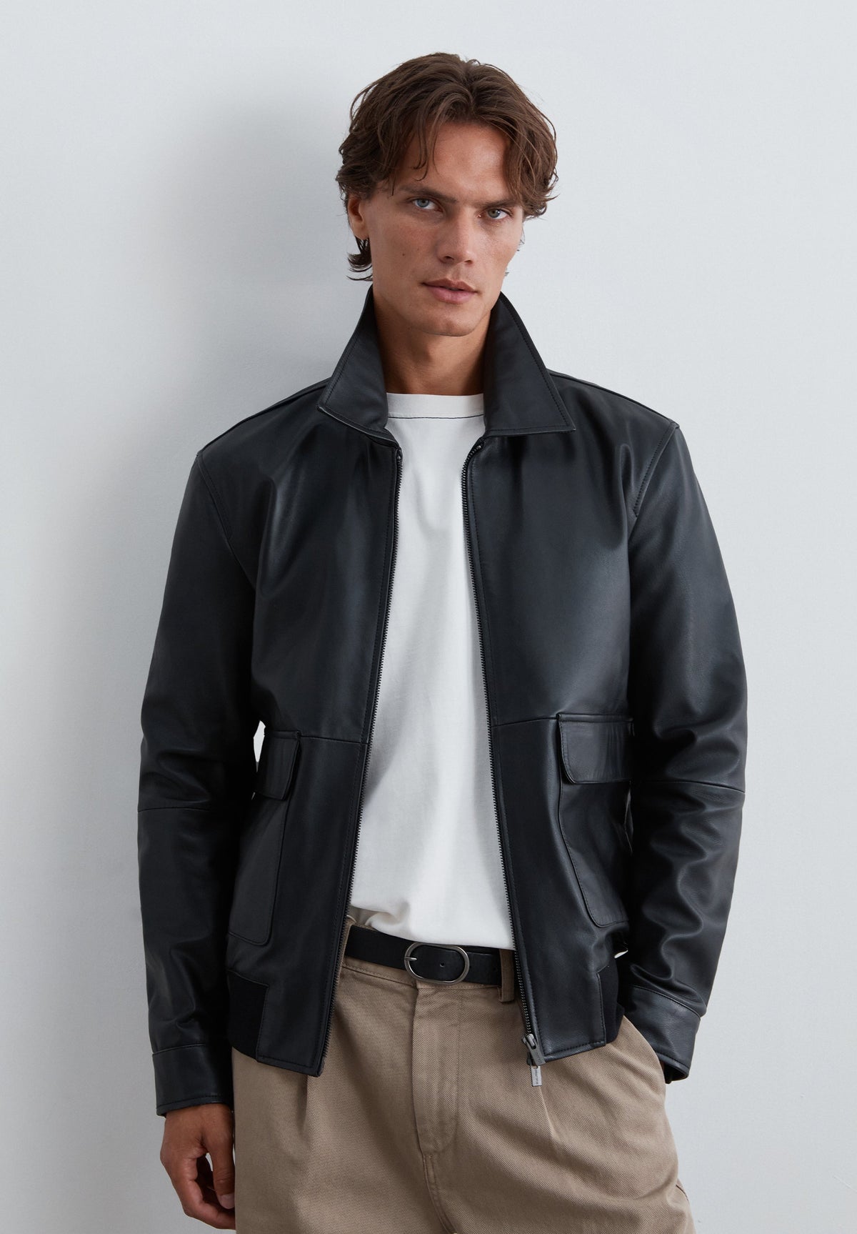 VESTE CUIR POCHES
