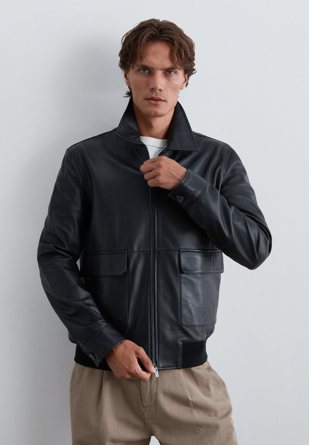 VESTE CUIR POCHES