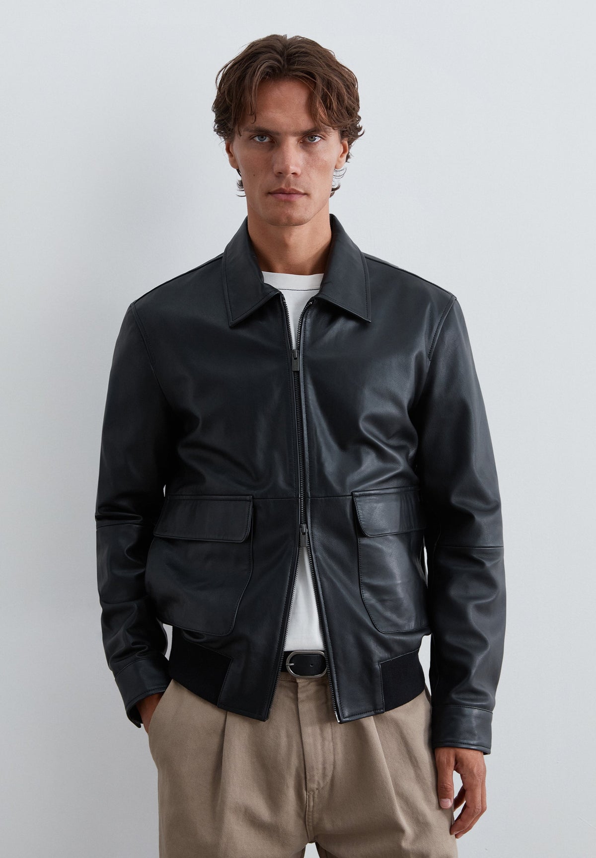 VESTE CUIR POCHES