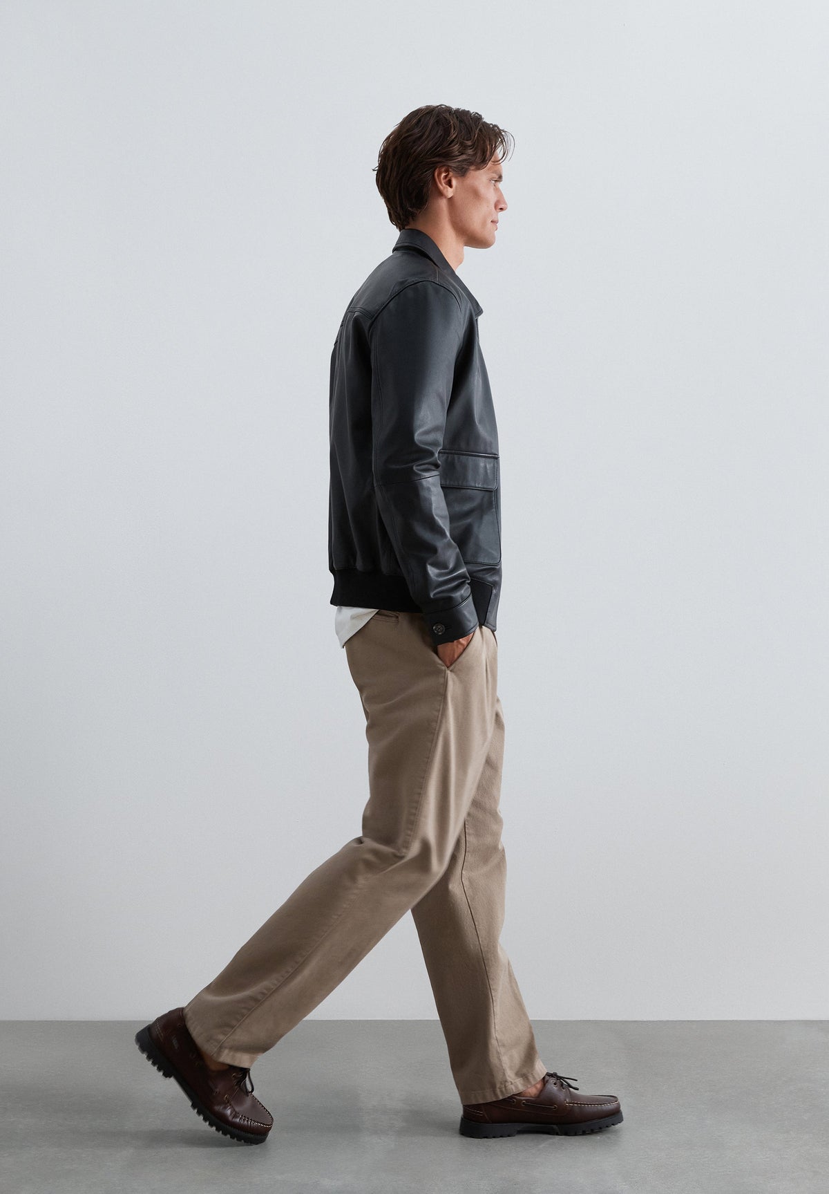 CARDIGAN AUS LEDER MT TASCHEN