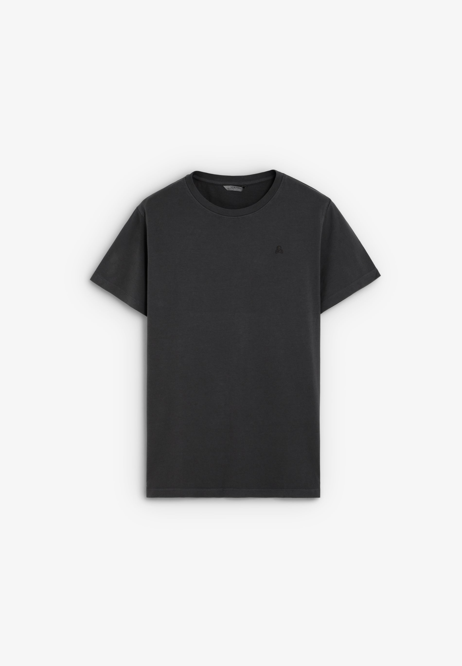 T-SHIRT WITH TONAL EMBROIDERED SKULL